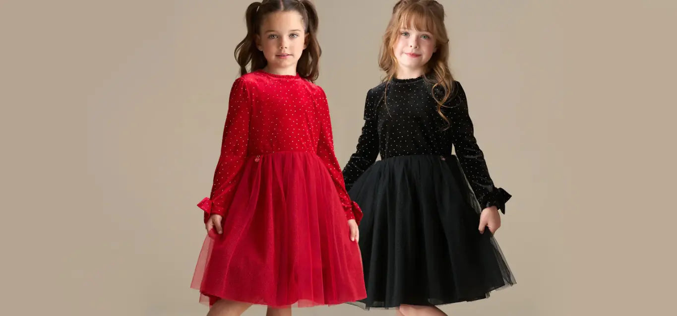 girls festive dresses Elegant Satin and Tulle Holiday Dress for Little Girls 452 10 / Red