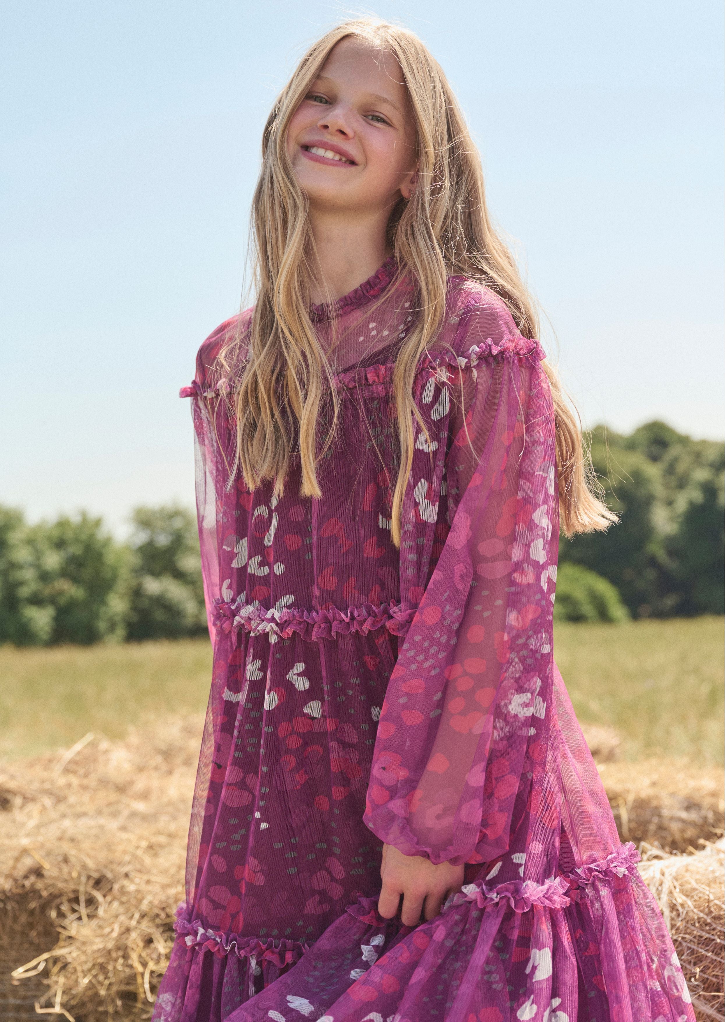 Cara bedrucktes Netzkleid