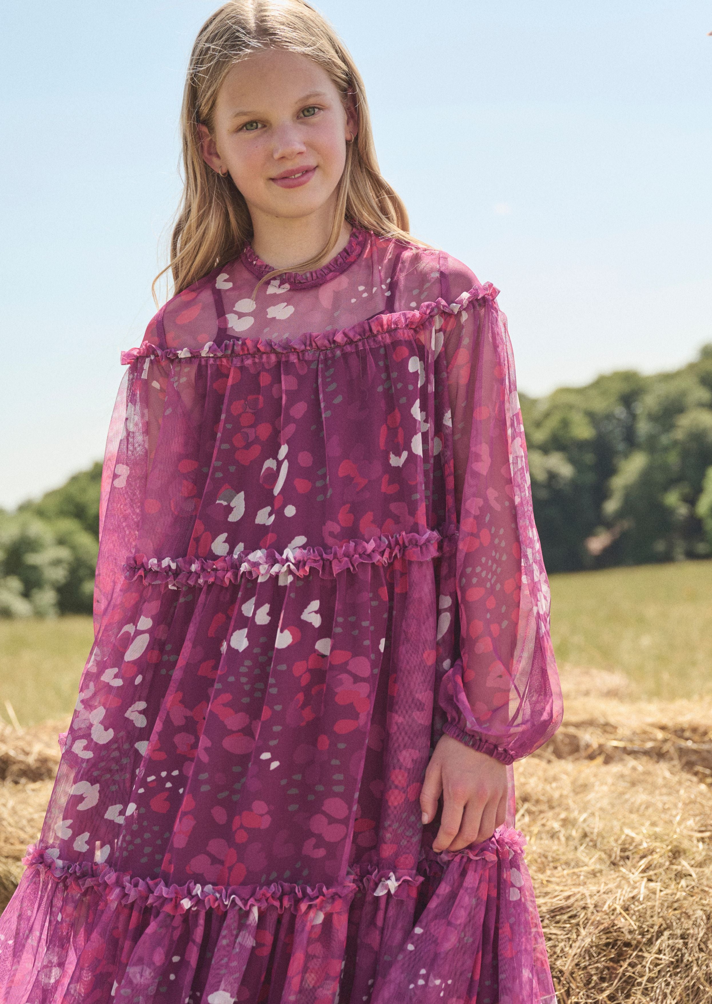 Cara bedrucktes Netzkleid