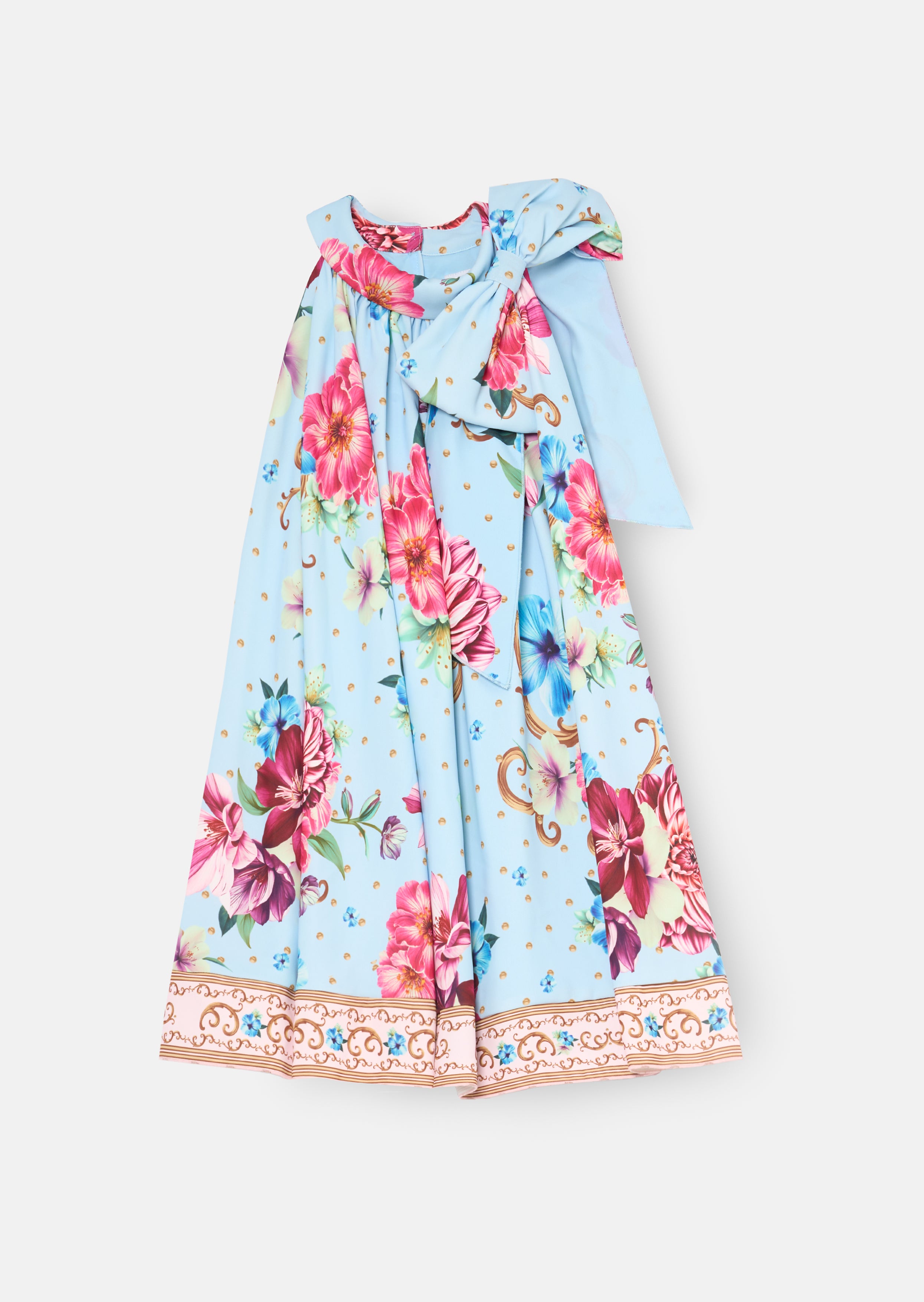 Amelia Print Bow Swing Dress