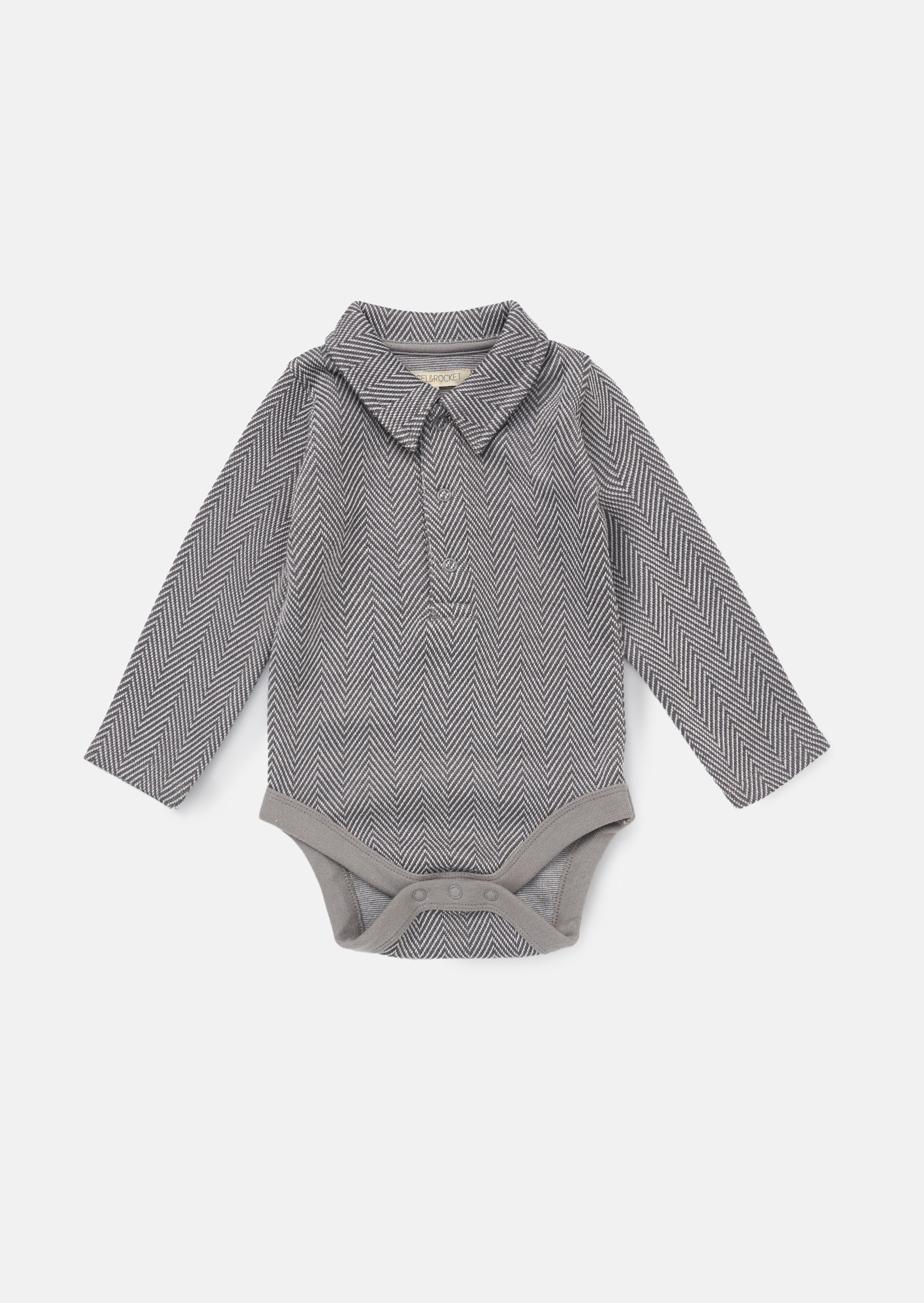 Fischgrät-Body & Jersey-Jogginganzug-Set