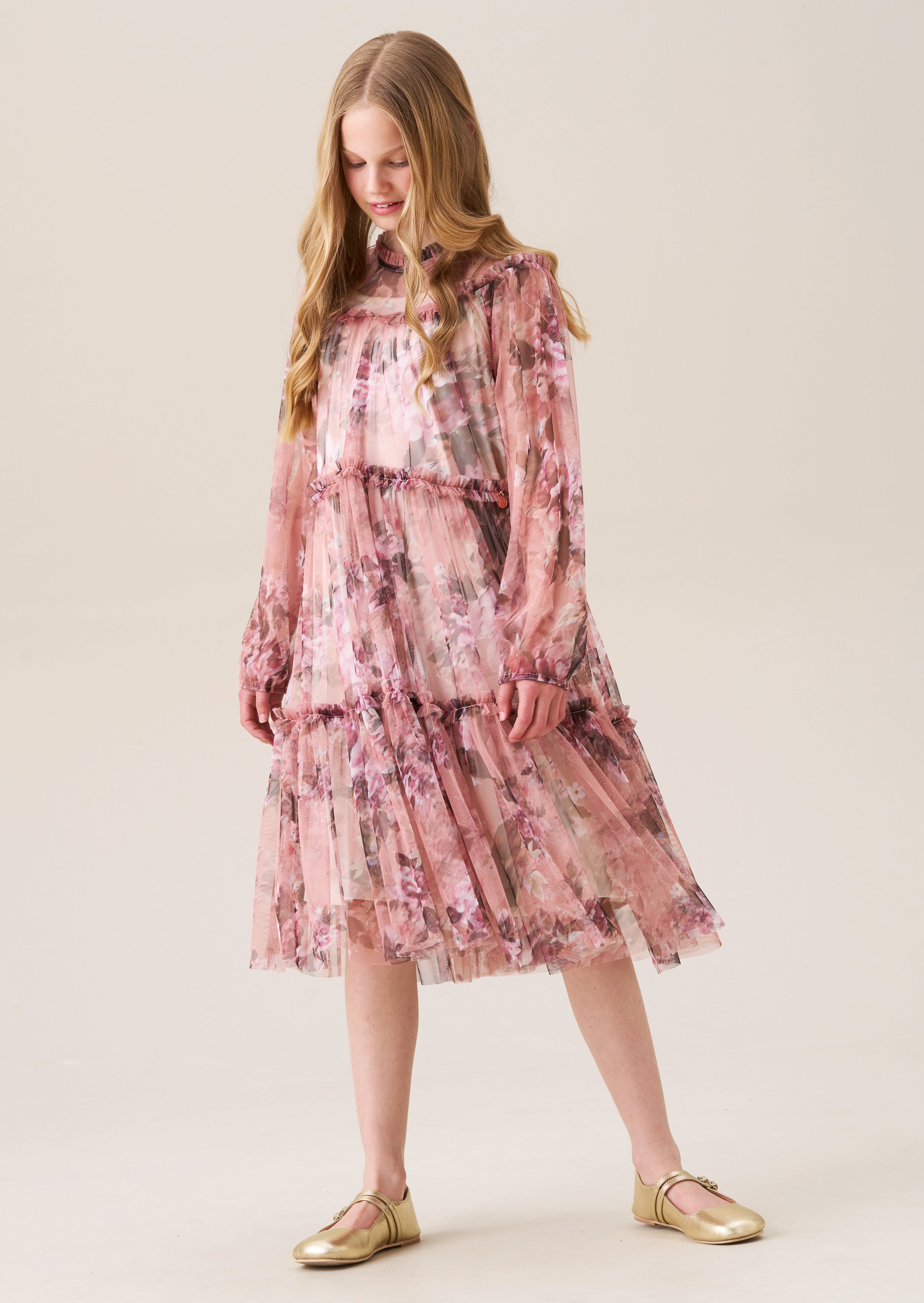 Eleanor Rose Floral Mesh Dress