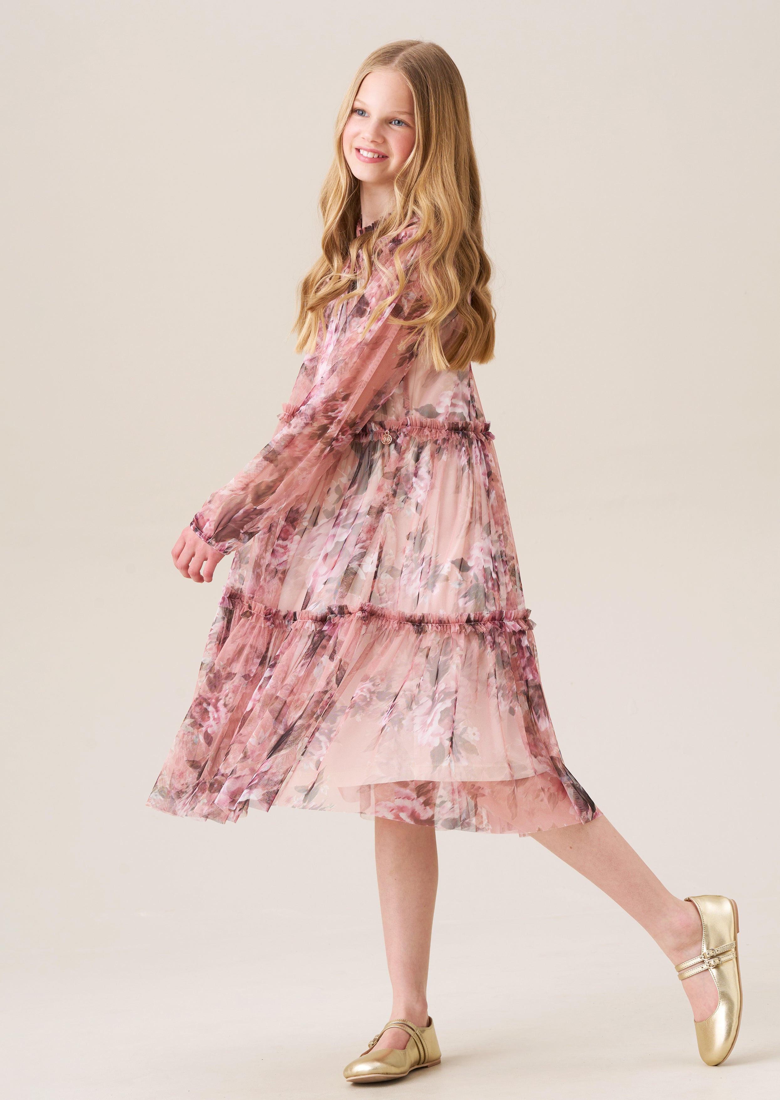 Eleanor Rose Floral Mesh Dress