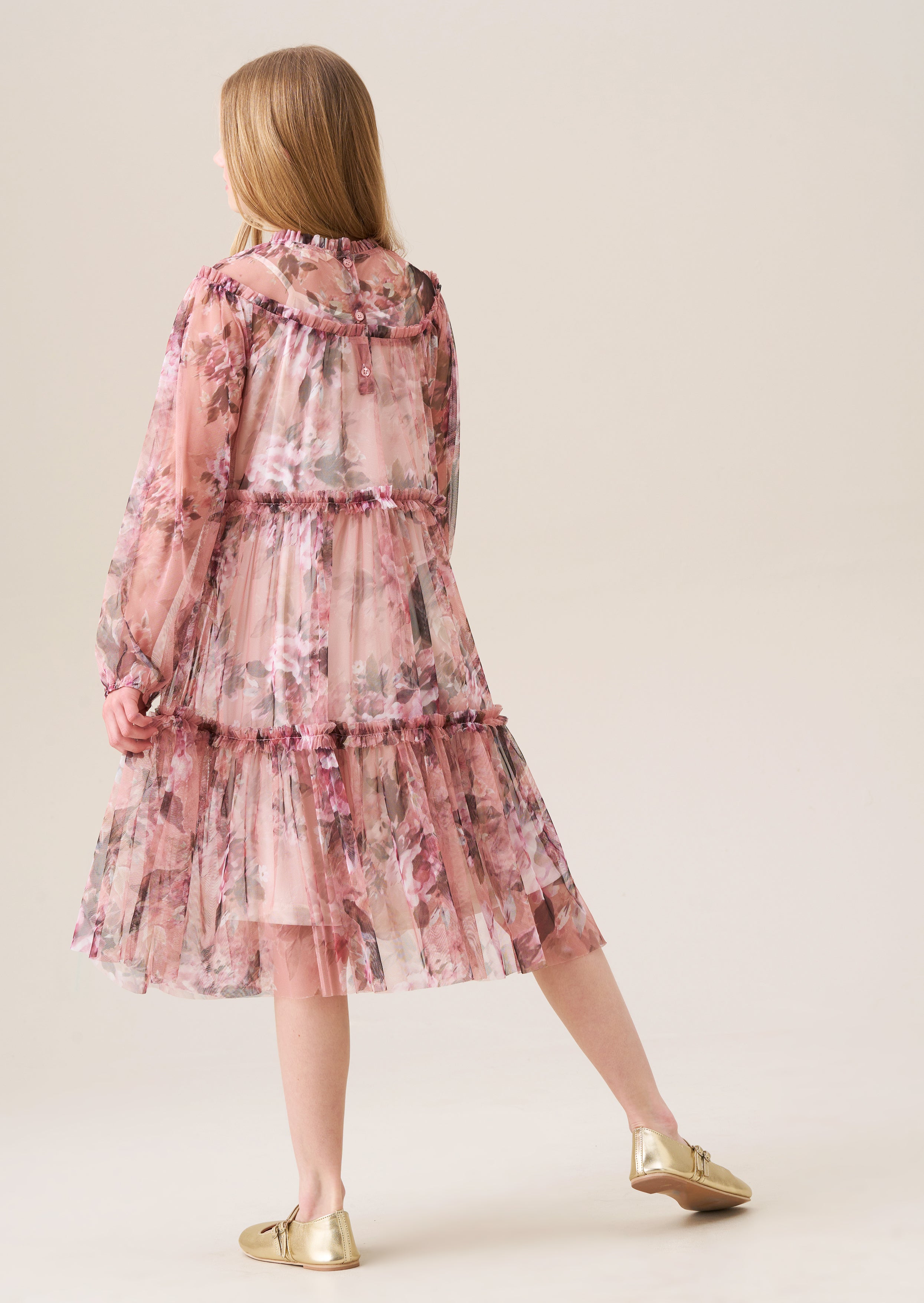 Eleanor Rose Floral Mesh Dress