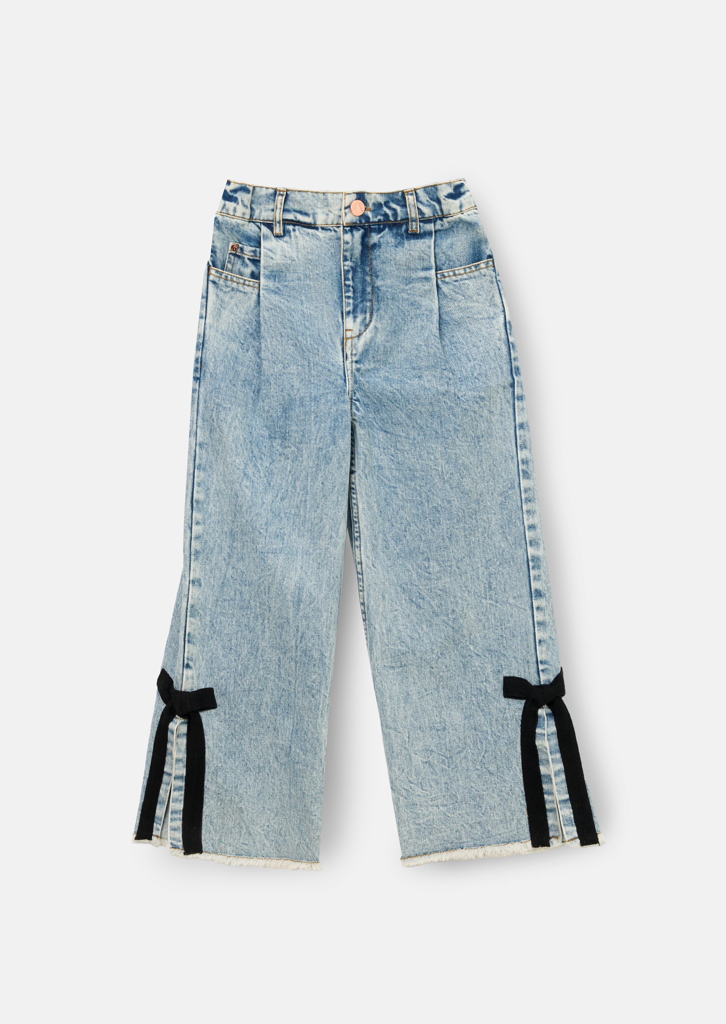 Lena Bow Detail Straight Leg Jean