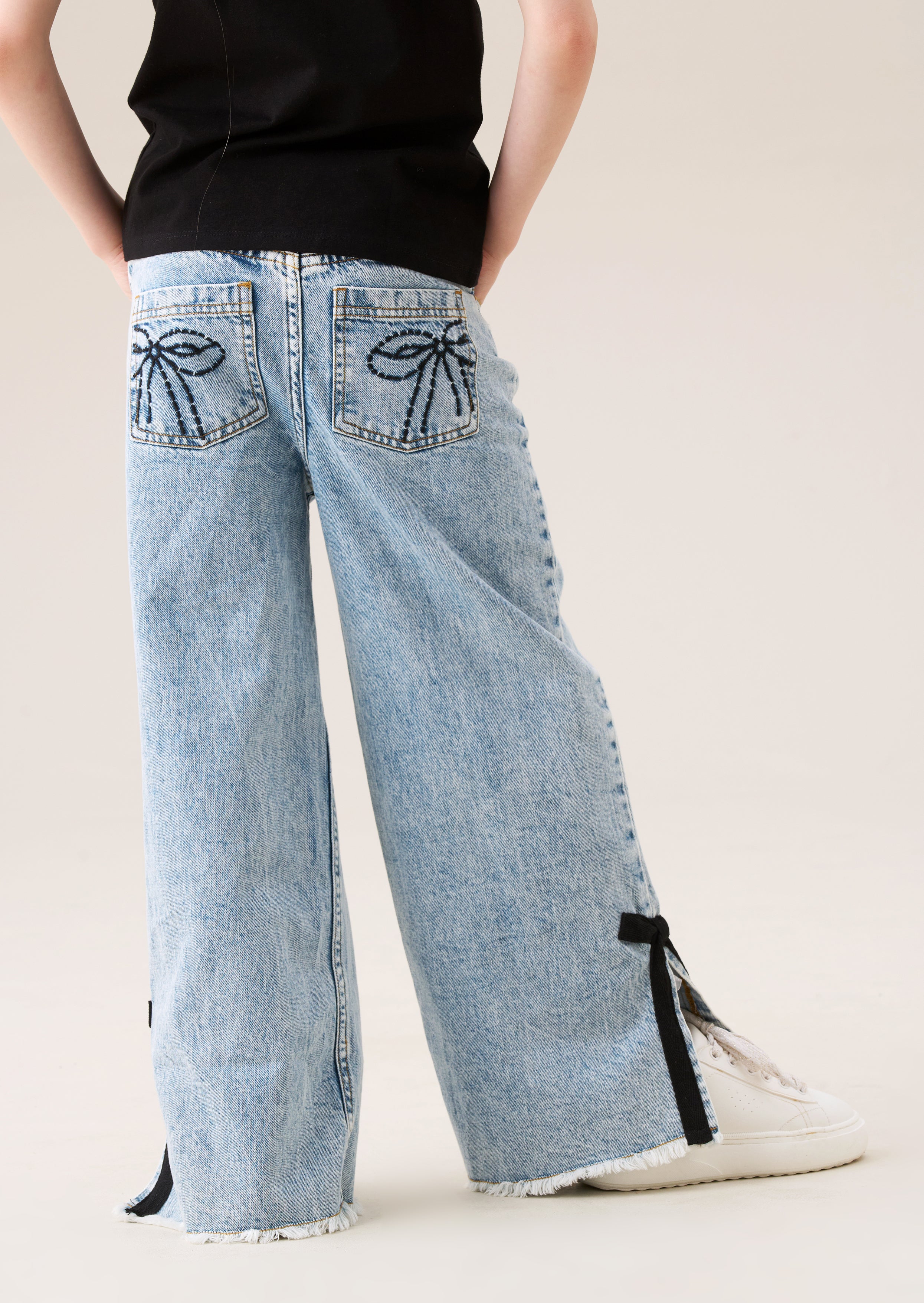 Lena Bow Detail Straight Leg Jean