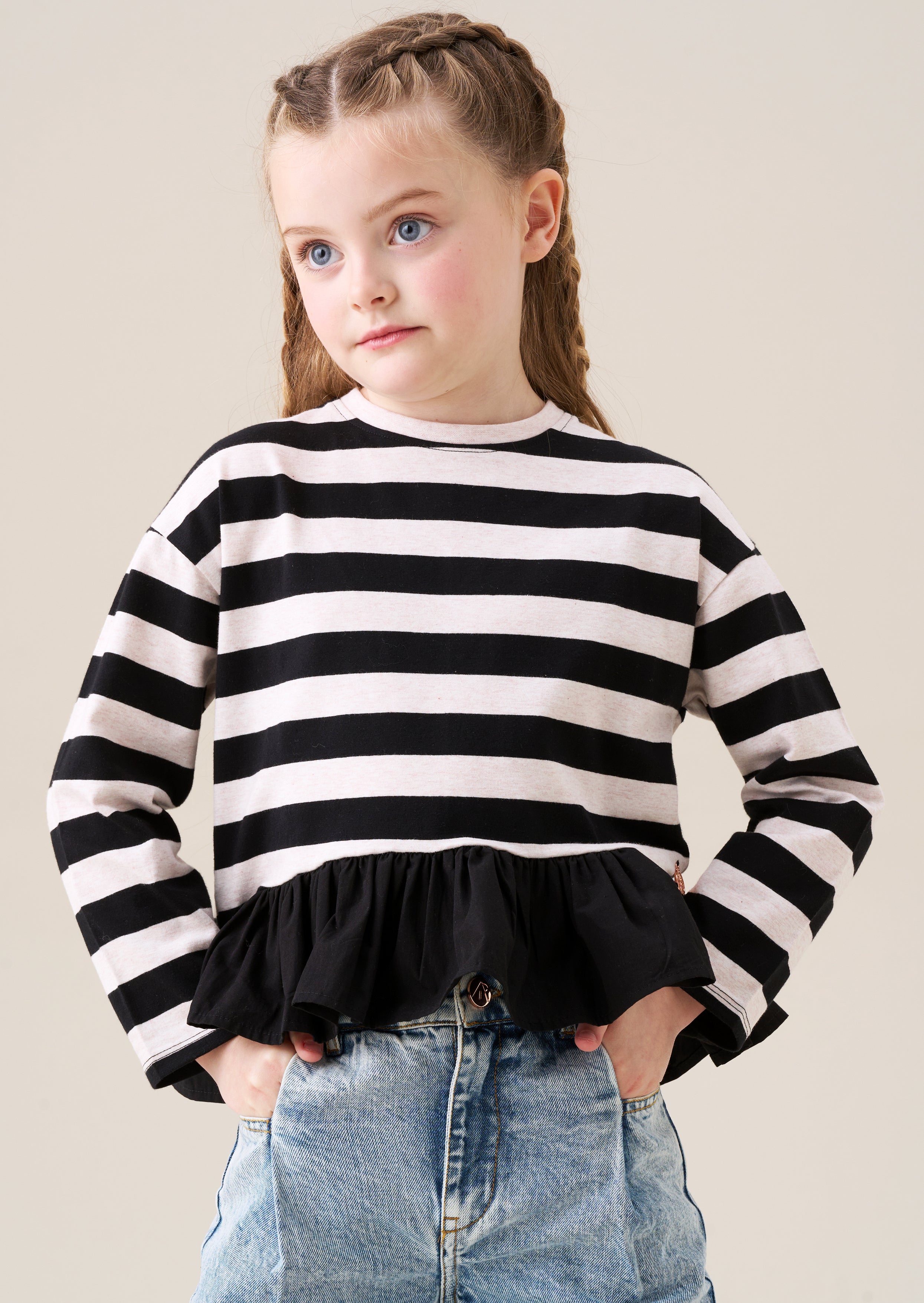 Camiseta peplum a rayas Marley