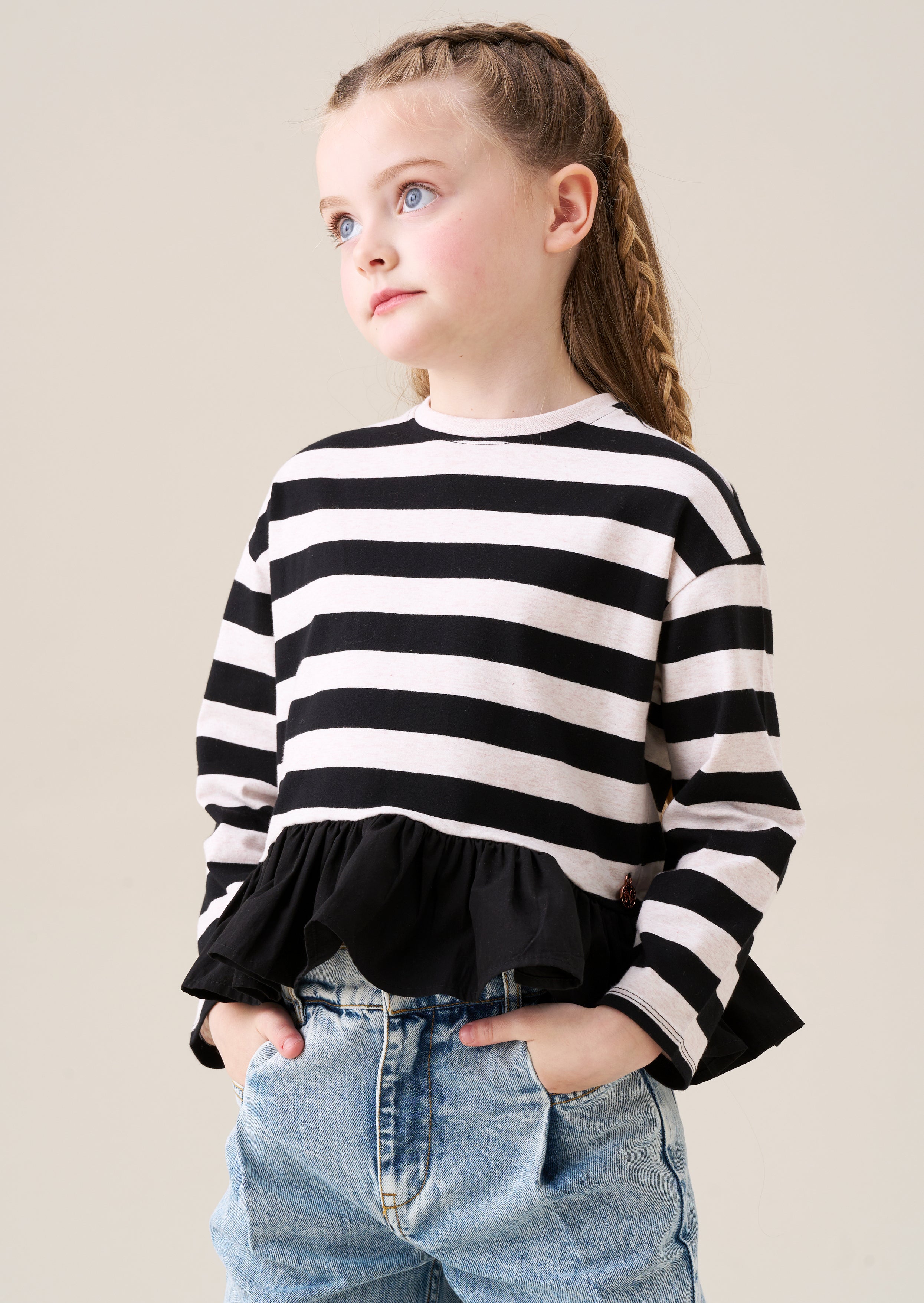 Camiseta peplum a rayas Marley