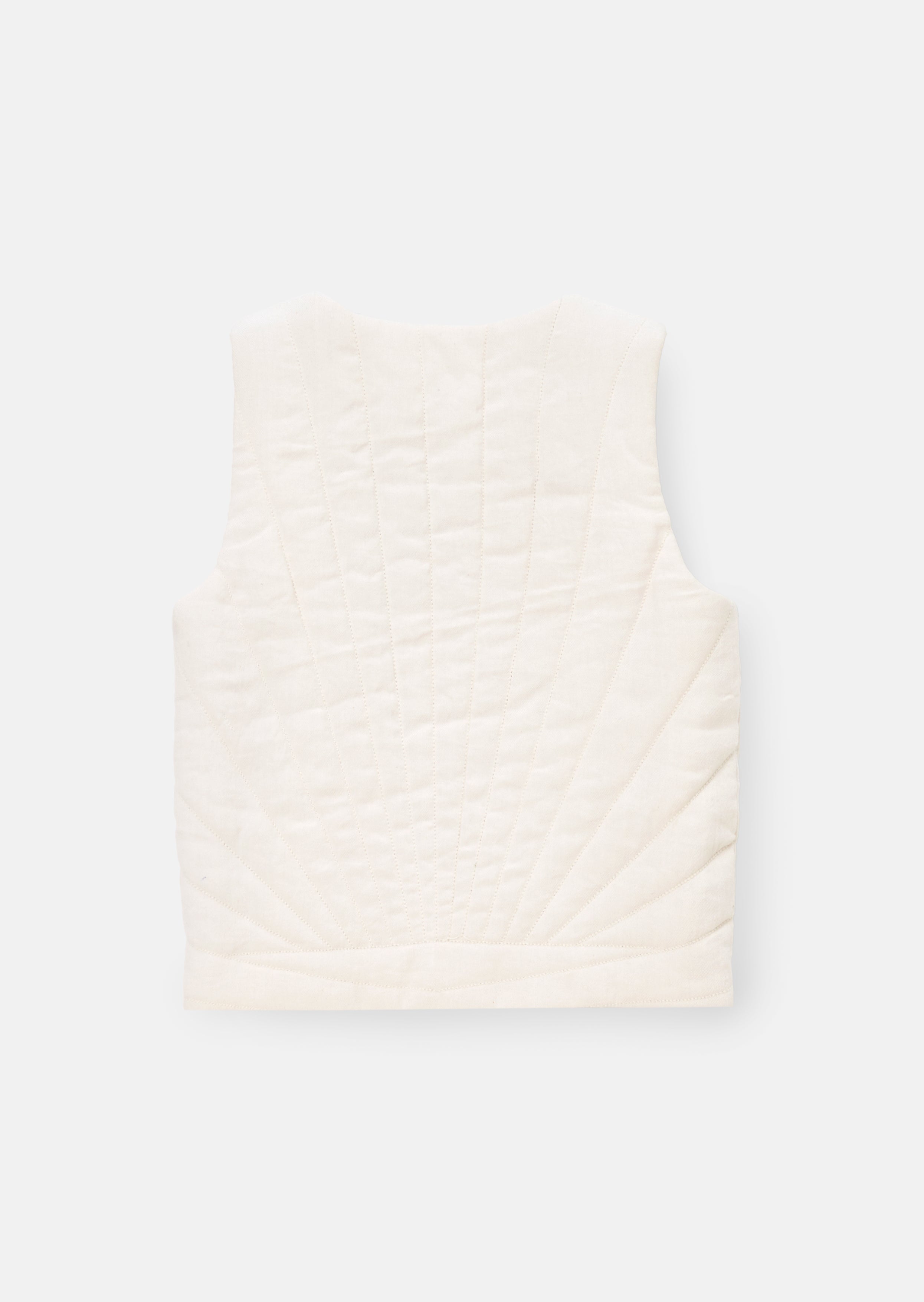 Mari Ivory Sunray Quilted Gilet