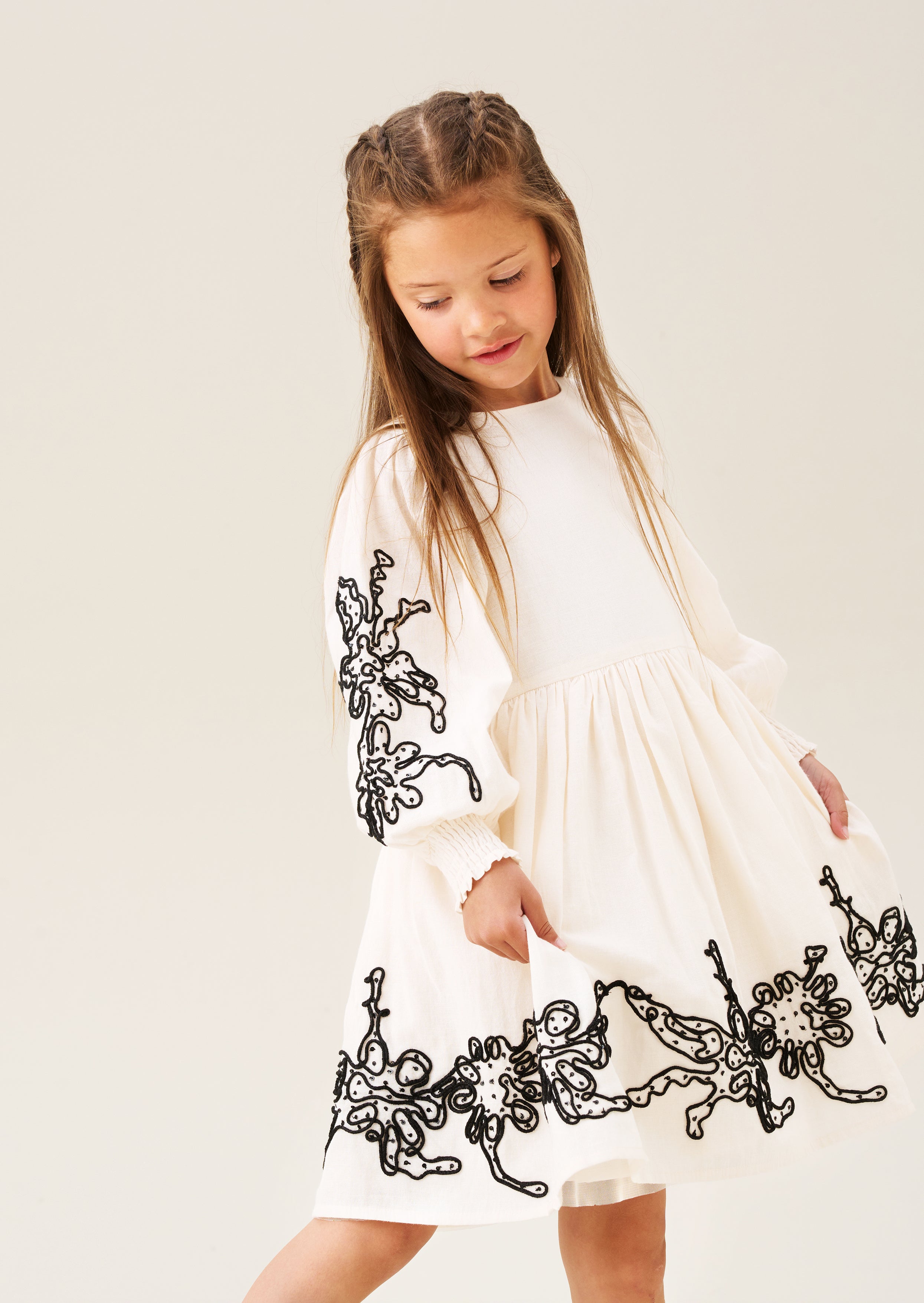 Reyna Embroidered Balloon Sleeve Dress