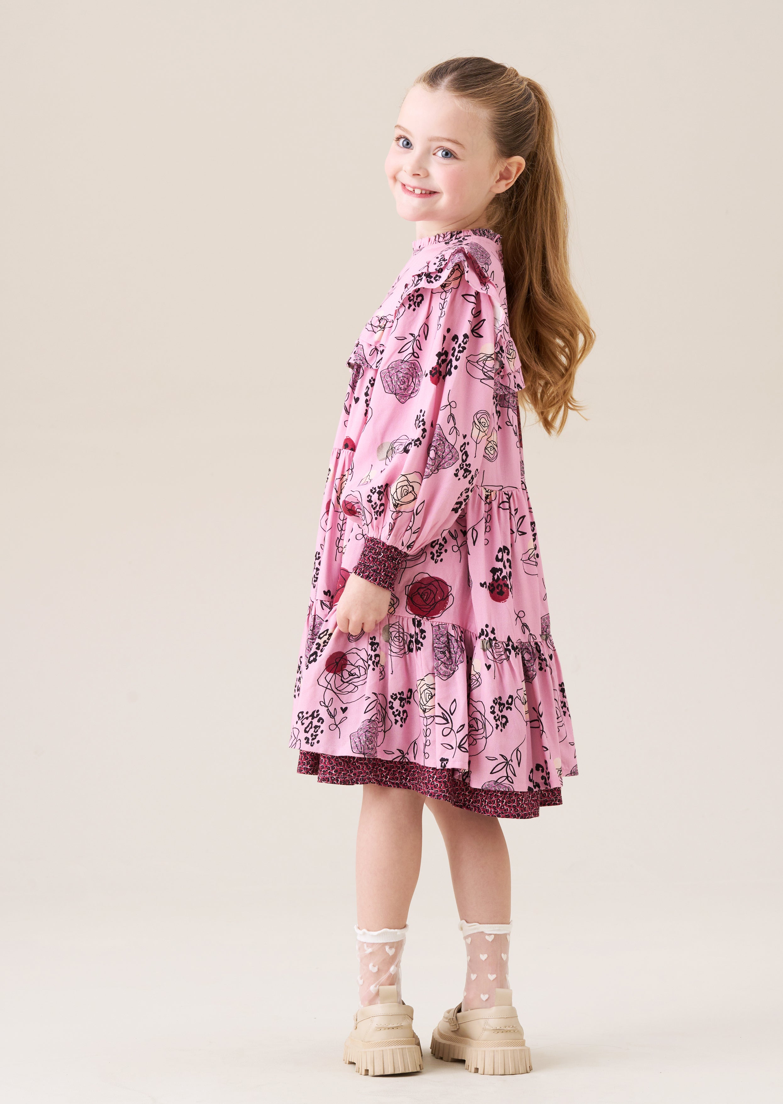 Robe imprimée Lyra à volants