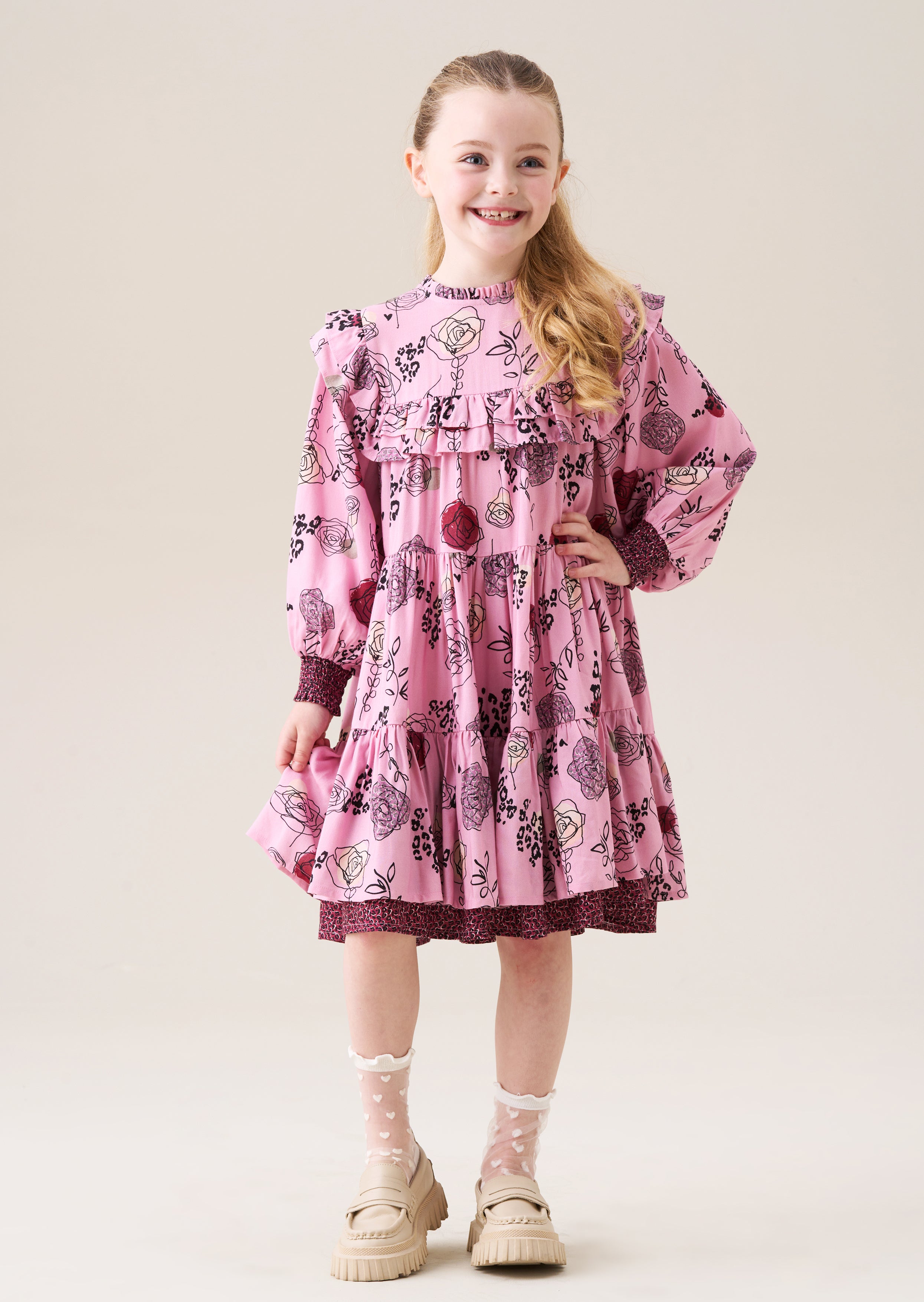 Robe imprimée Lyra à volants