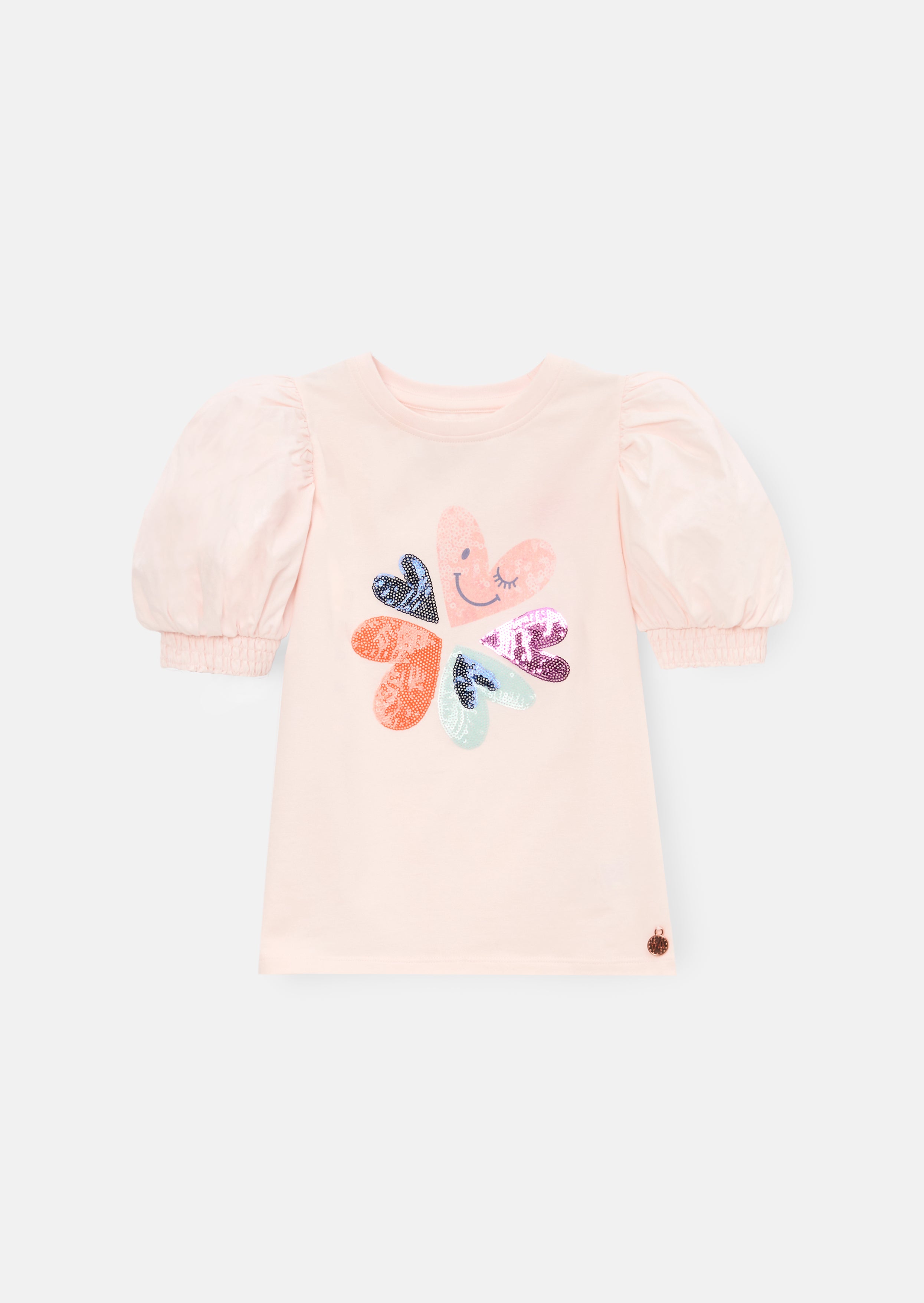 T-shirt à manches bouffantes orné de sequins Heidi
