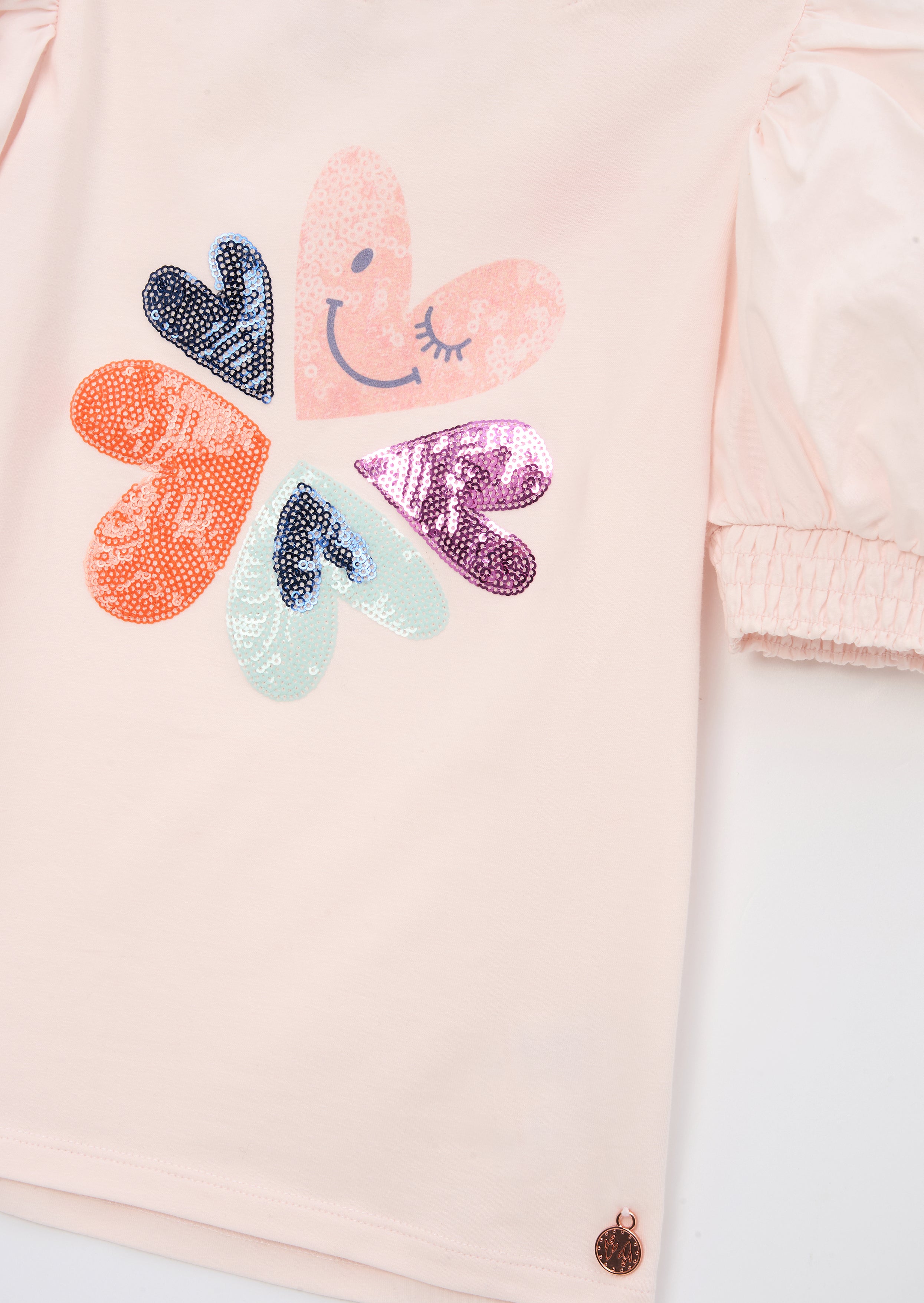 T-shirt à manches bouffantes orné de sequins Heidi