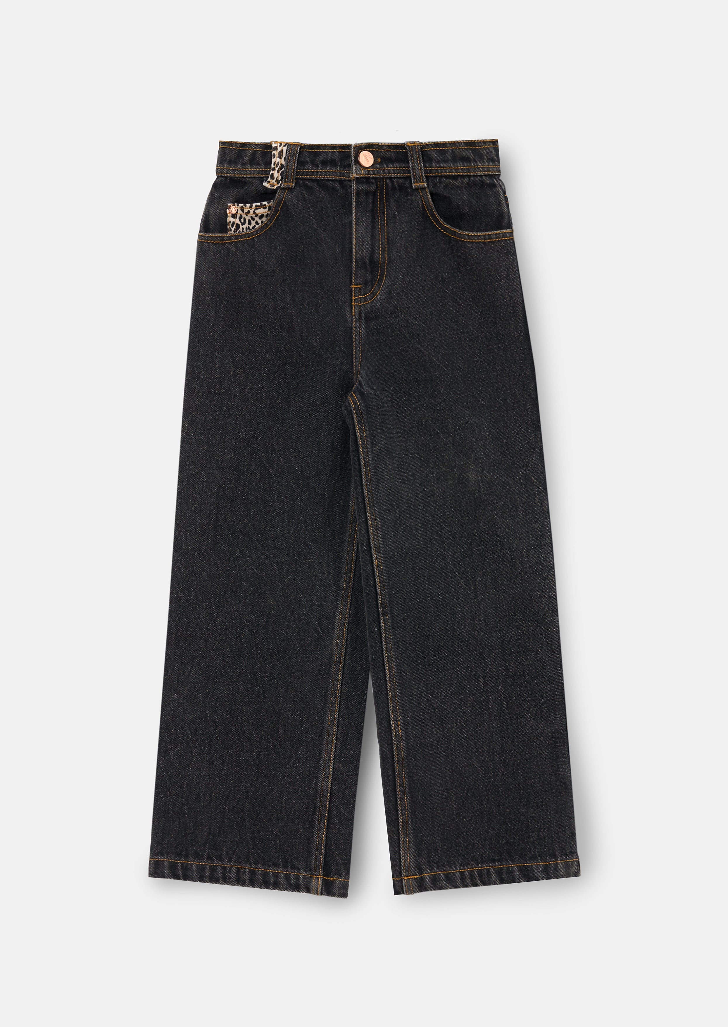 Piper Leopard Star Applique Wide Leg Jean