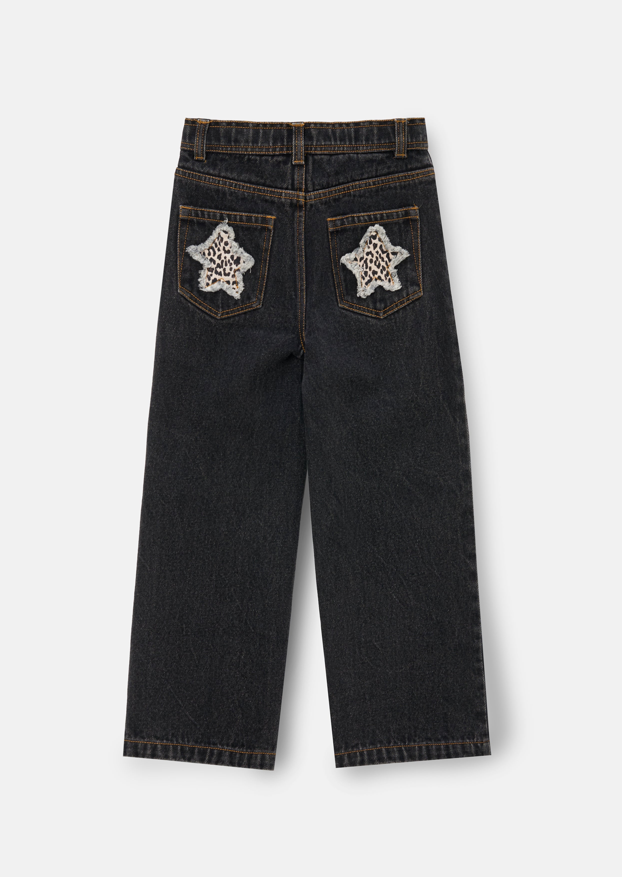 Piper Leopard Star Applique Wide Leg Jean