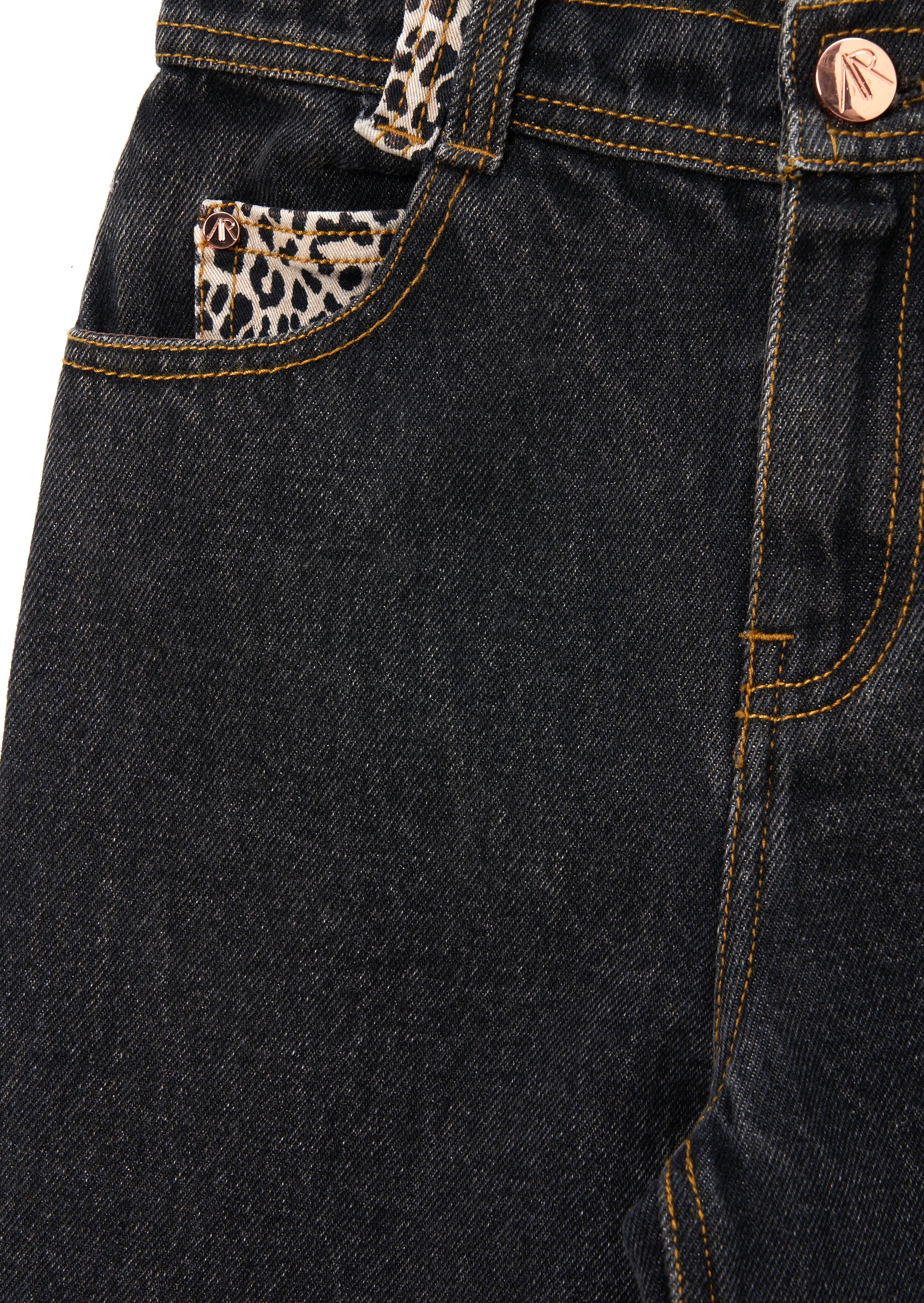 Piper Leopard Star Applique Wide Leg Jean