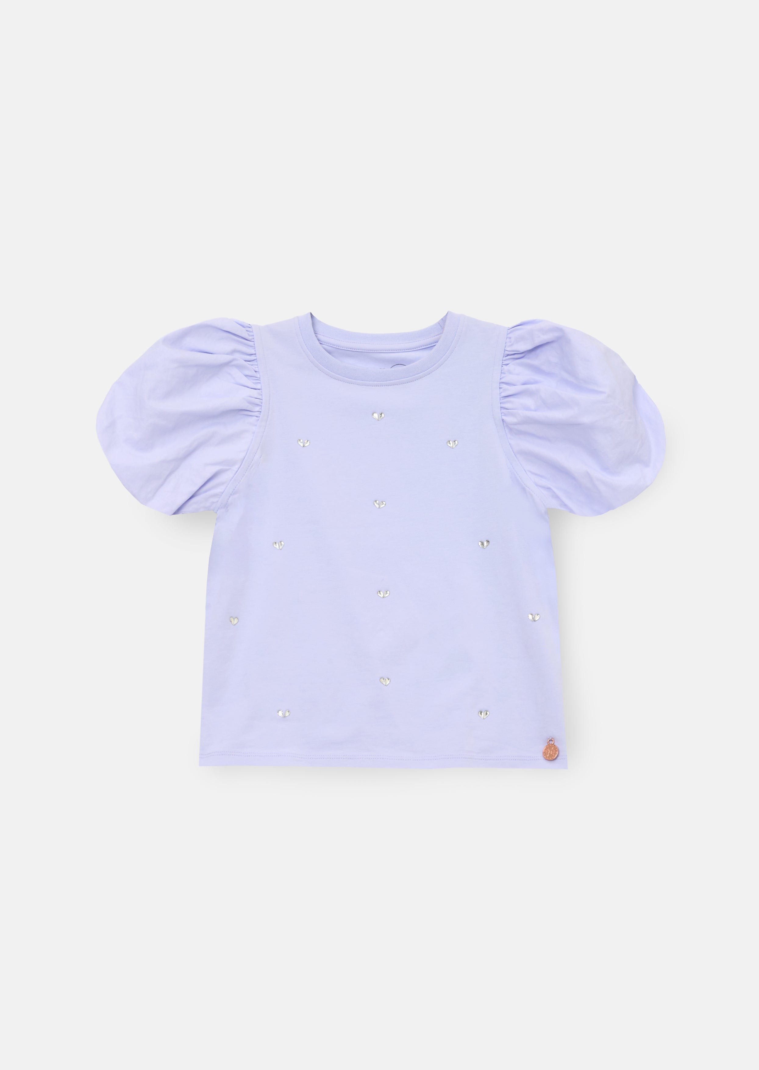 Anya Diamonte Puff-Ärmel T-Shirt - Flieder