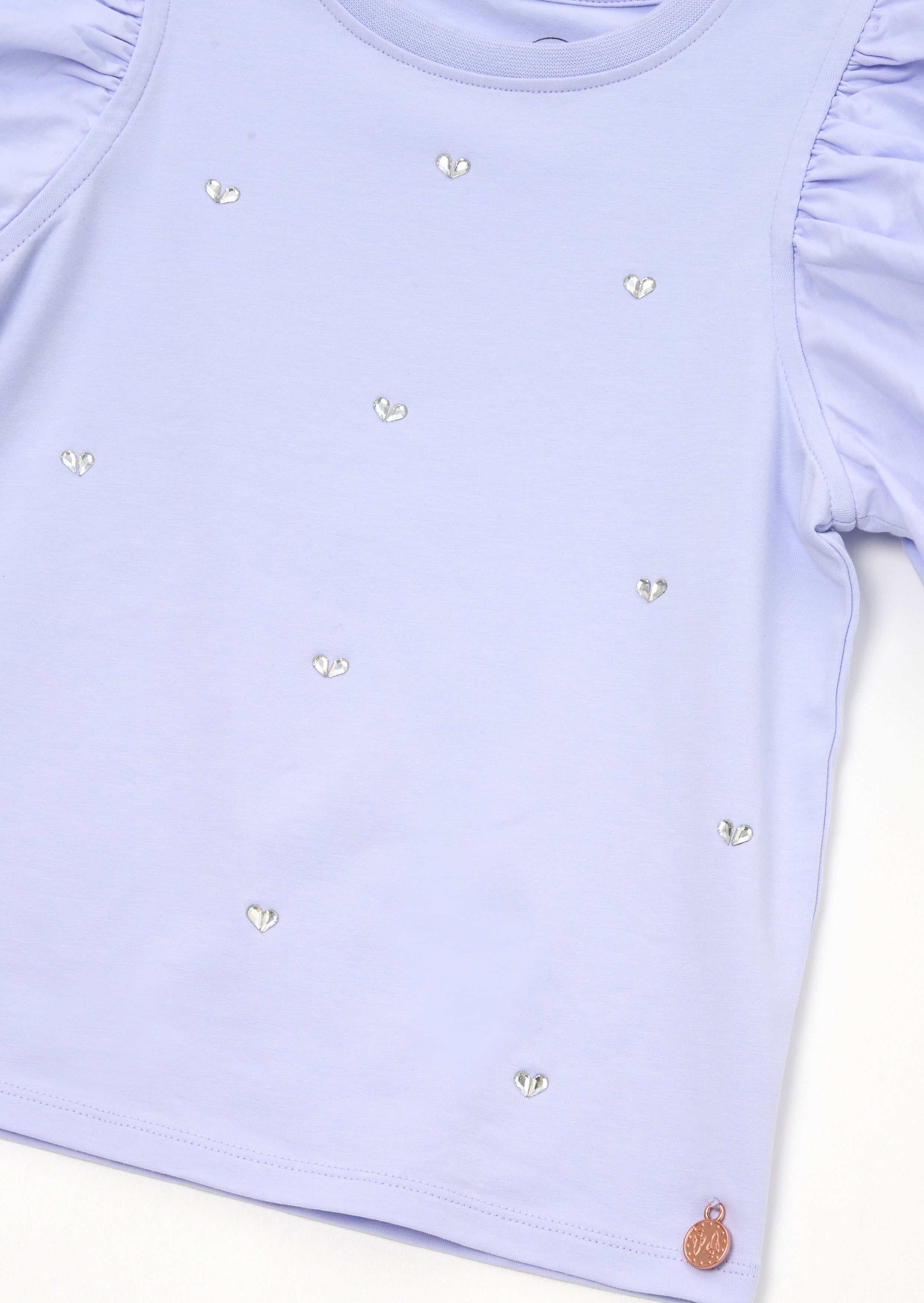 Anya Diamonte Puff-Ärmel T-Shirt - Flieder