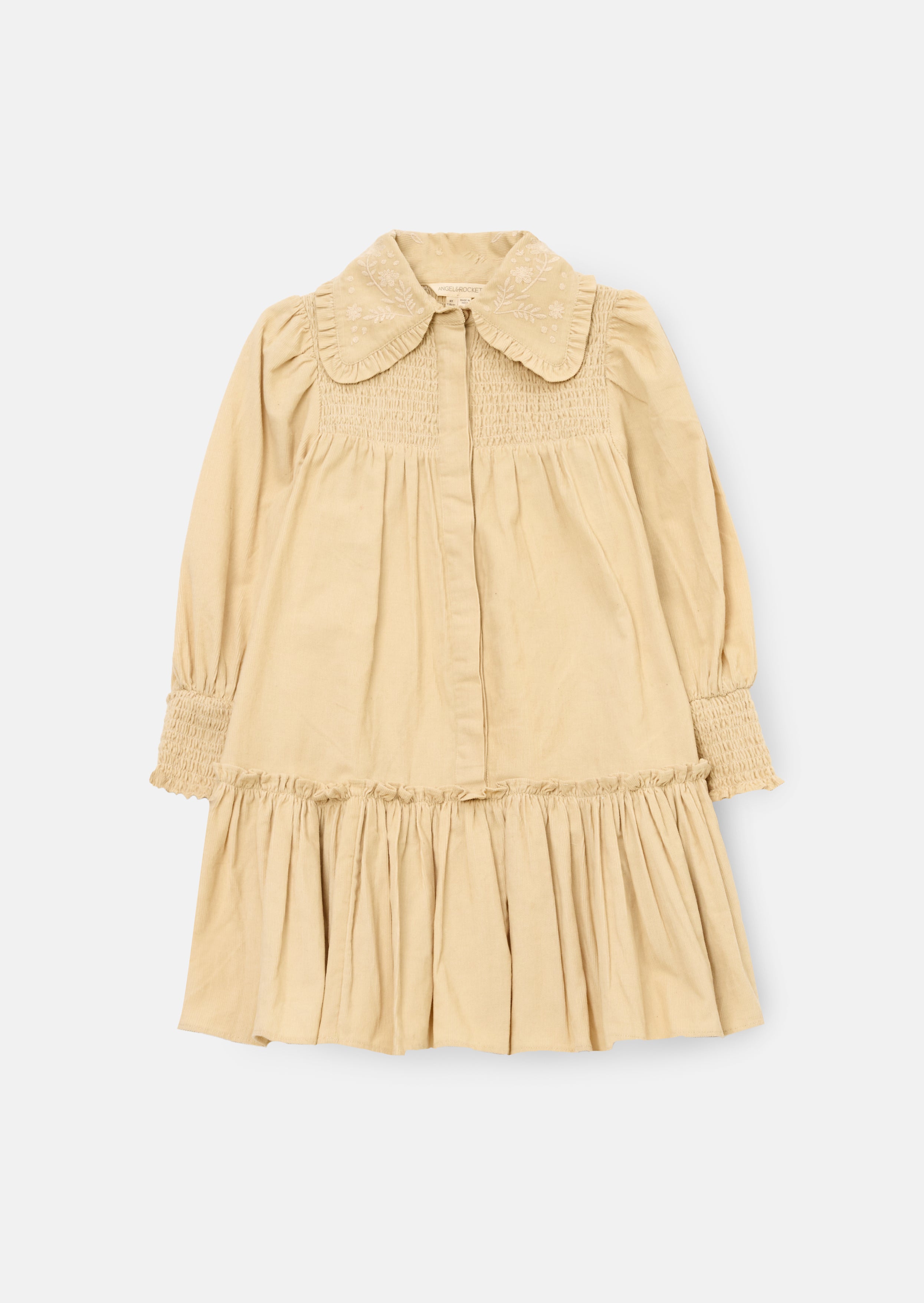 Robe en velours côtelé avec col brodé Rafferty - Pierre