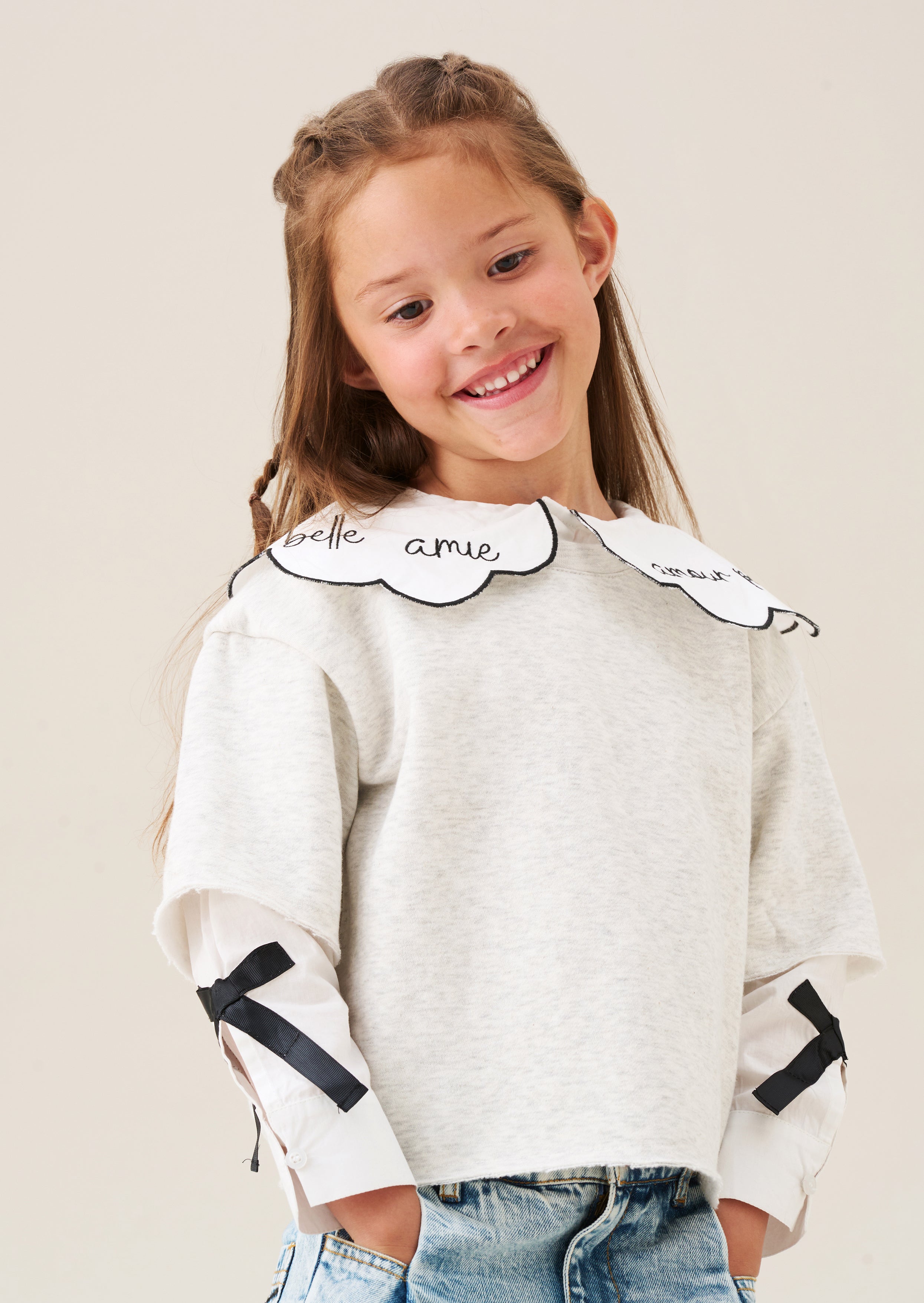 Haddie Mock Layered Shirt & Sweatshirt