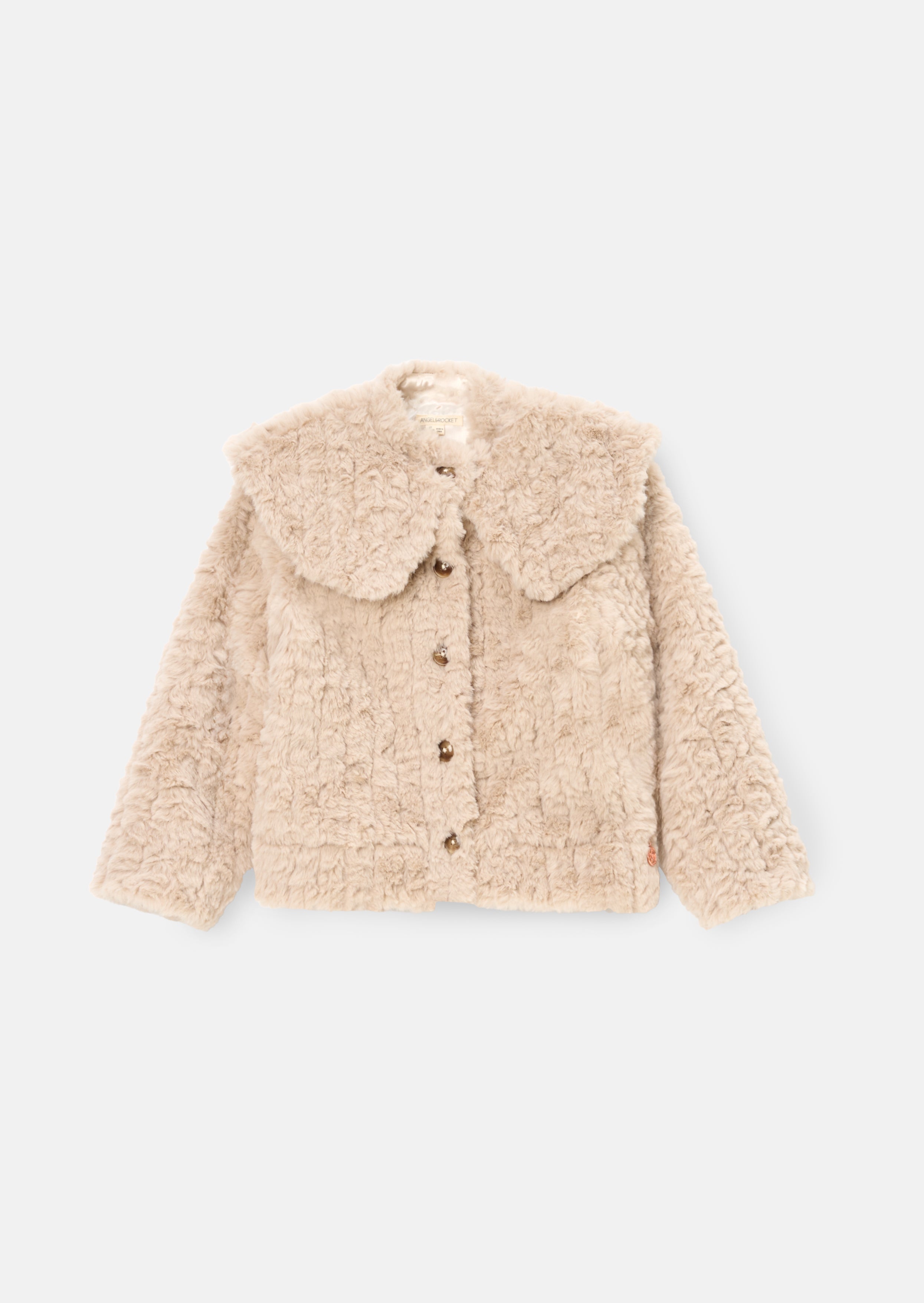 Manteau en fourrure Cecile à col cape - Taupe