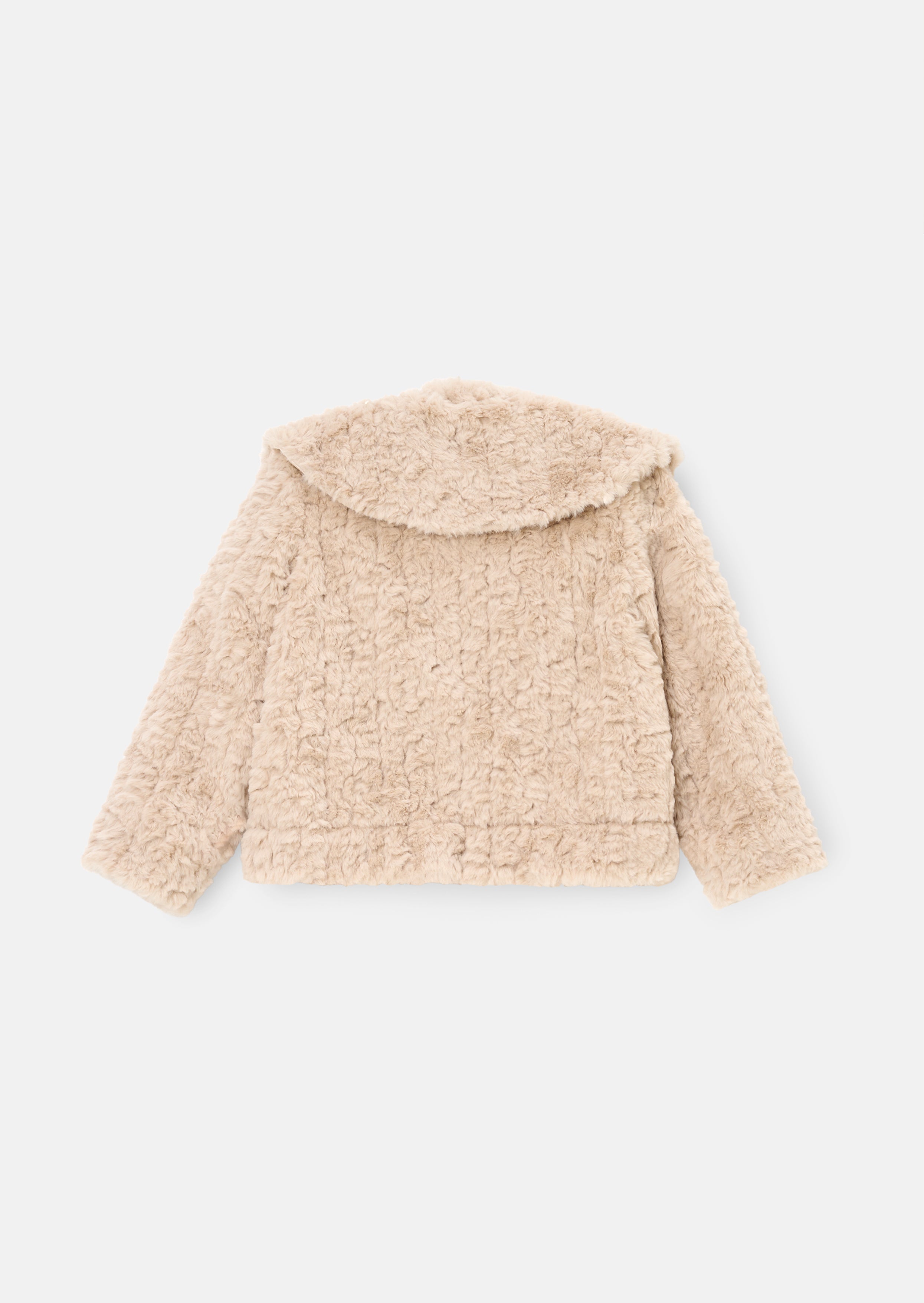Manteau en fourrure Cecile à col cape - Taupe