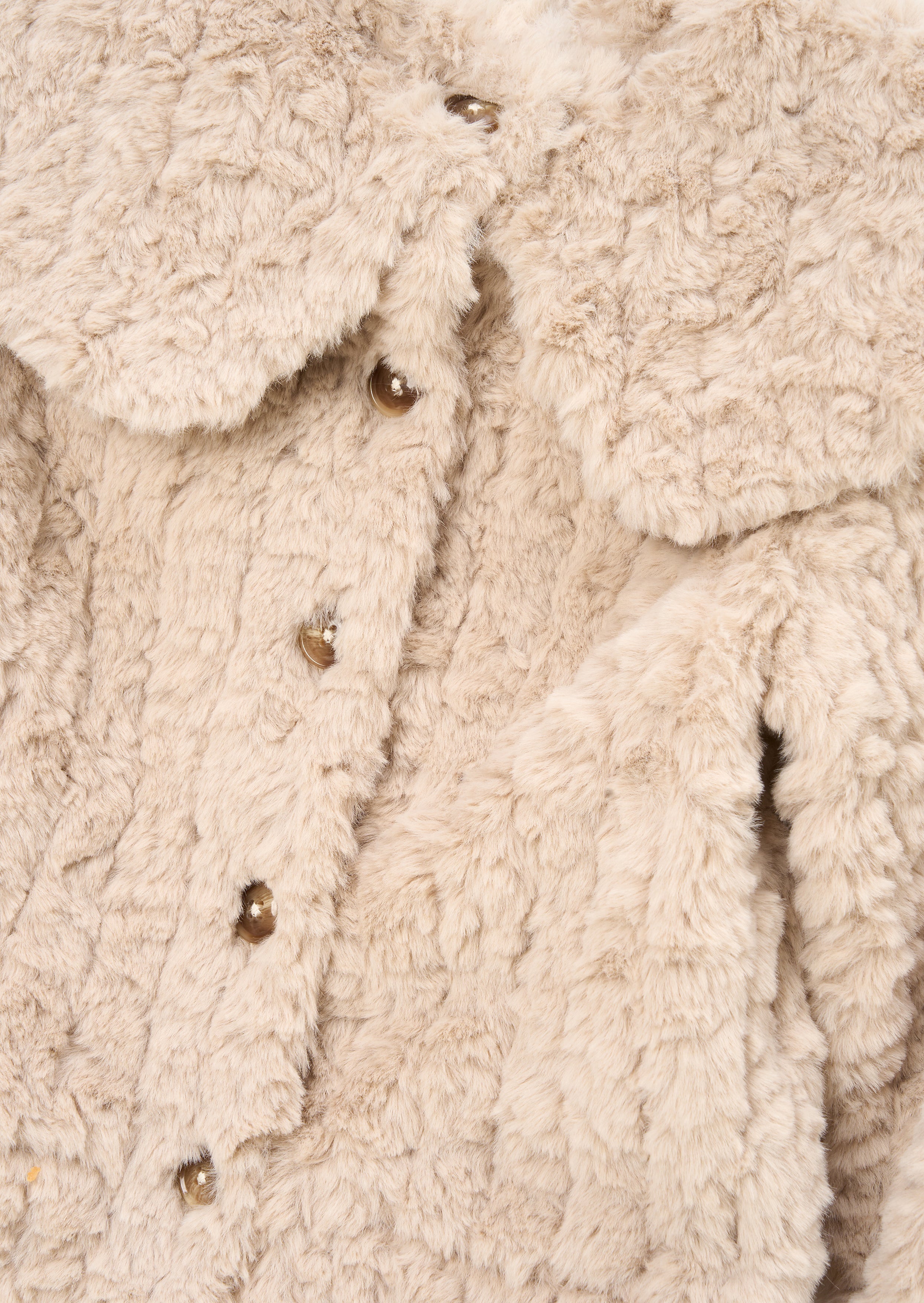 Manteau en fourrure Cecile à col cape - Taupe