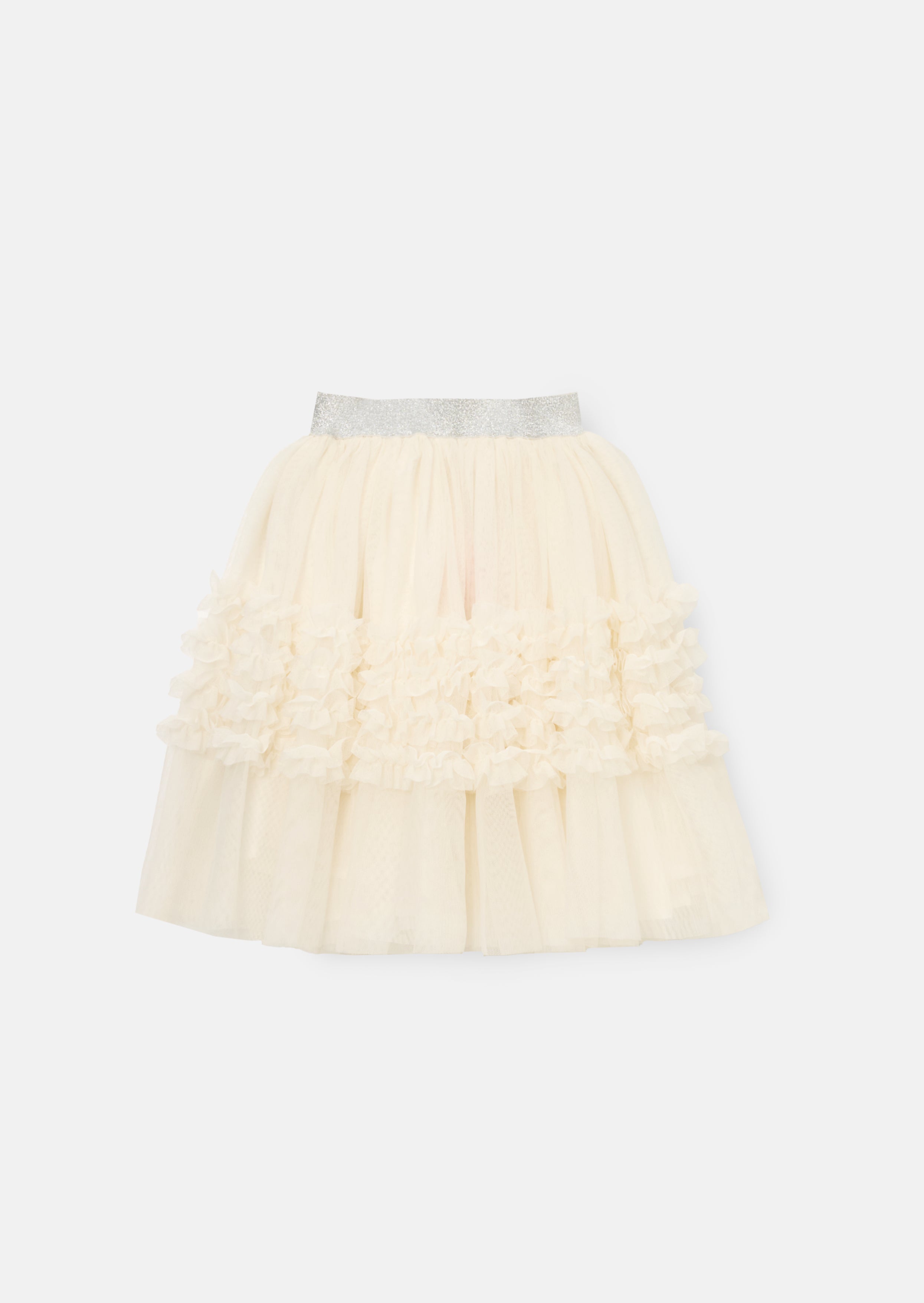 Jupe en maille à volants Sallie Ivory