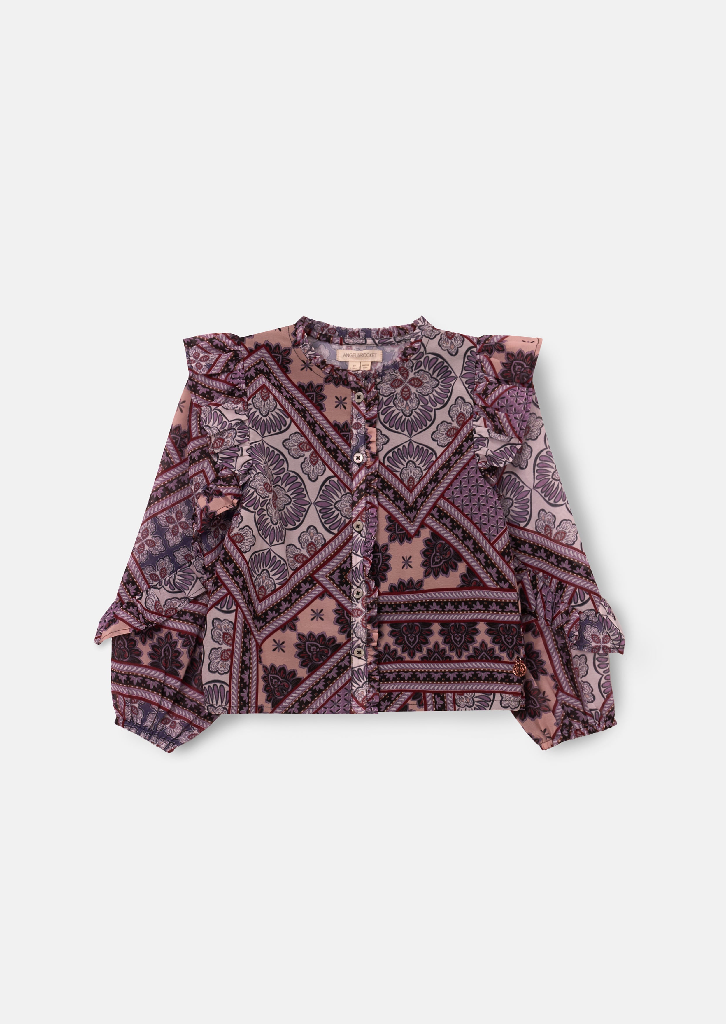 Blouse Adrienne à manches volantées avec imprimé bohème