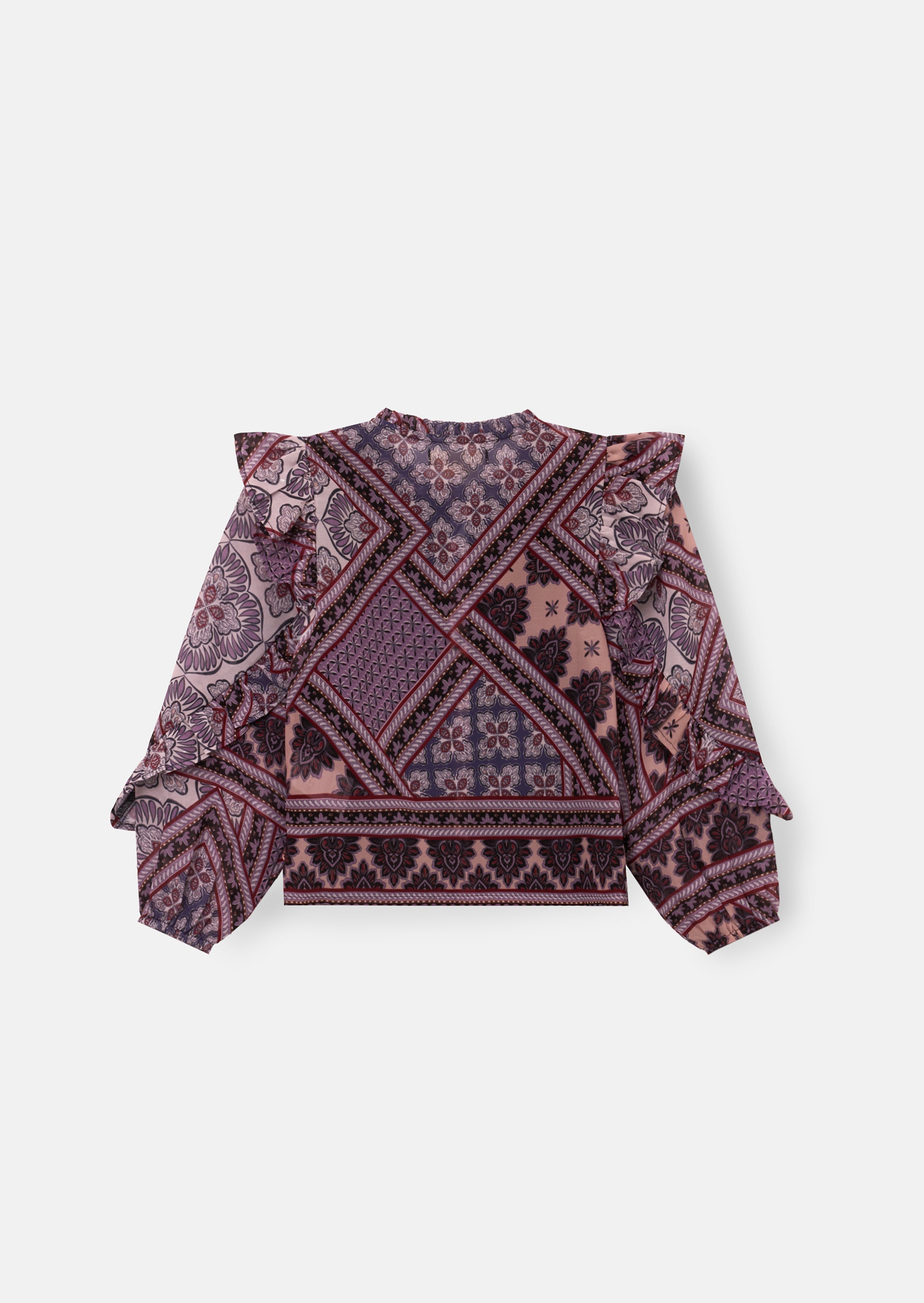Blouse Adrienne à manches volantées avec imprimé bohème