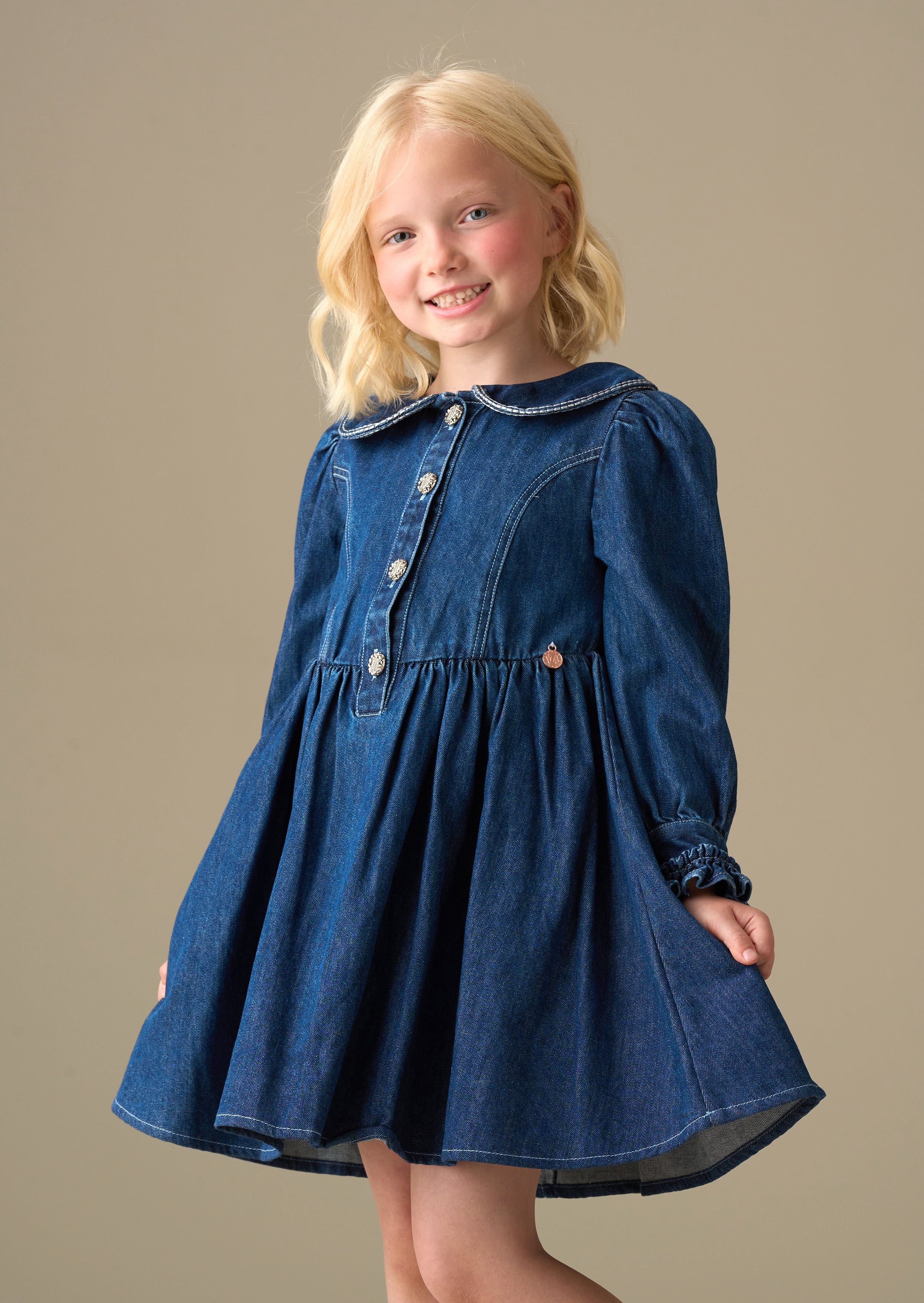 Paige Diamonte Embellished Denim Dress