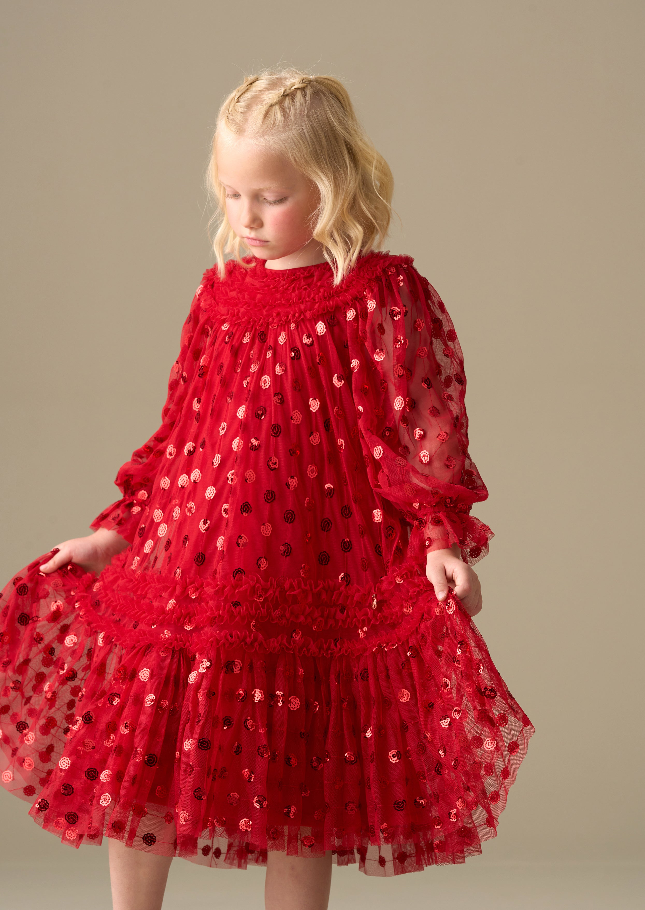 Verity Rüschennetzkleid