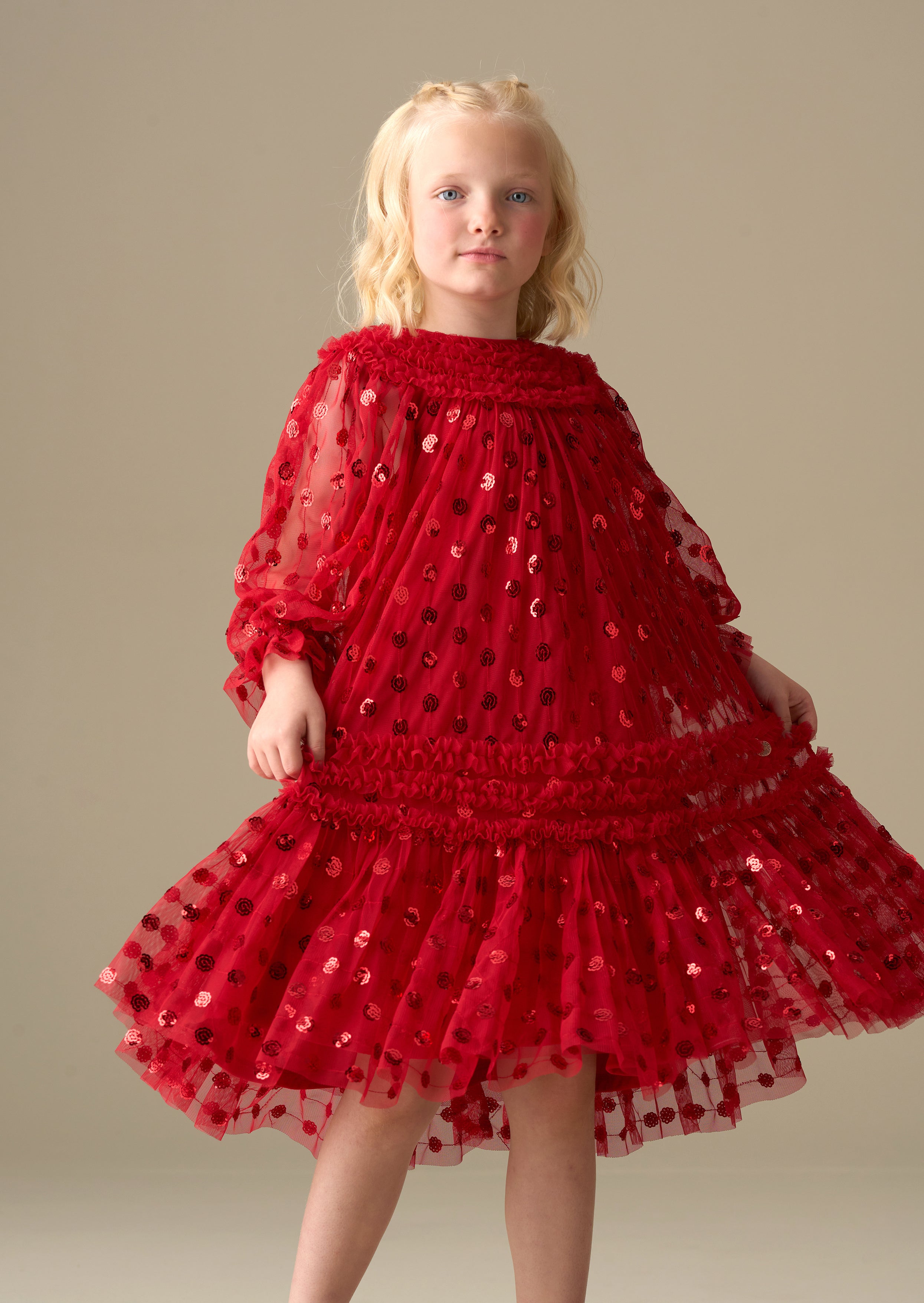 Verity Rüschennetzkleid