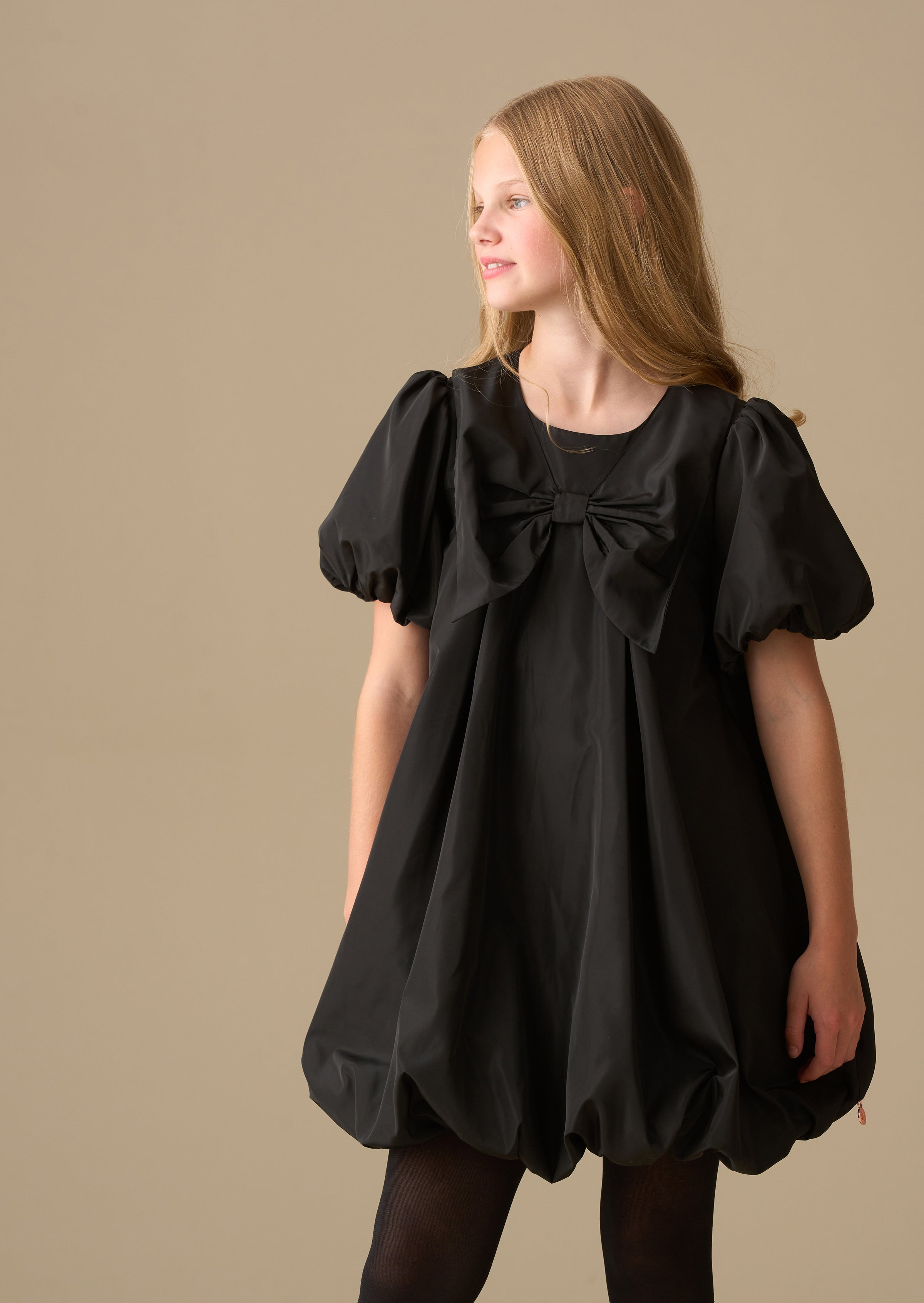 Nadia Puffball Bow Collar Dress
