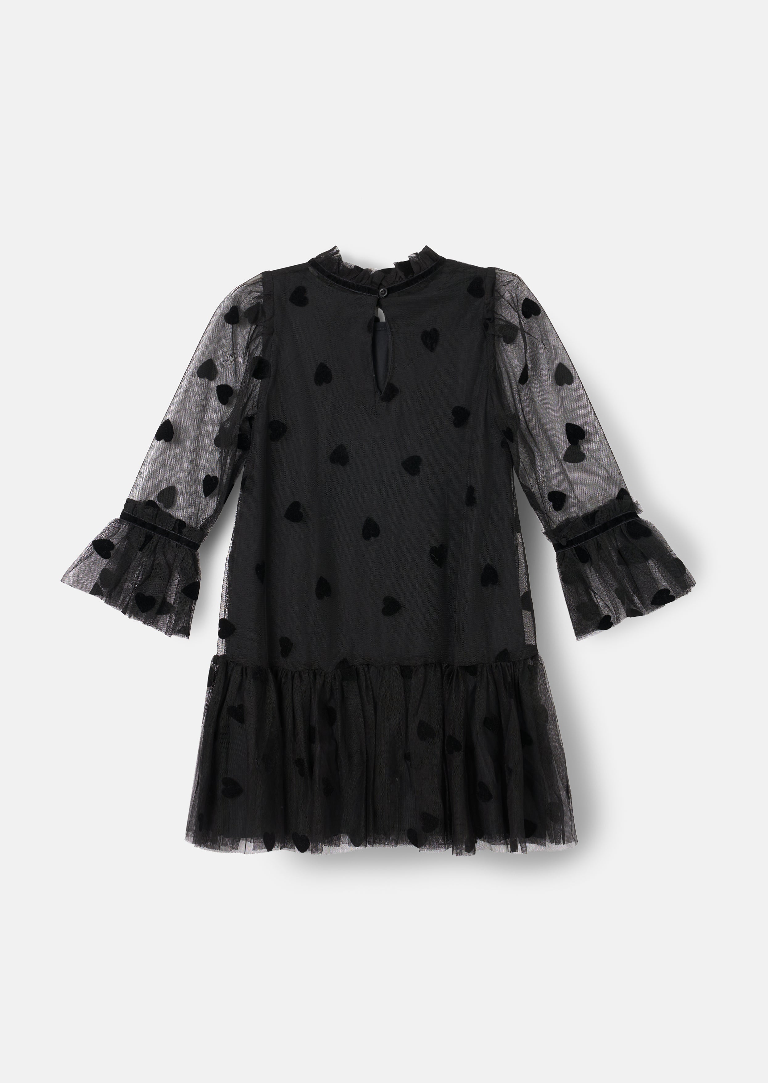Neve Flock Heart Mesh Dress