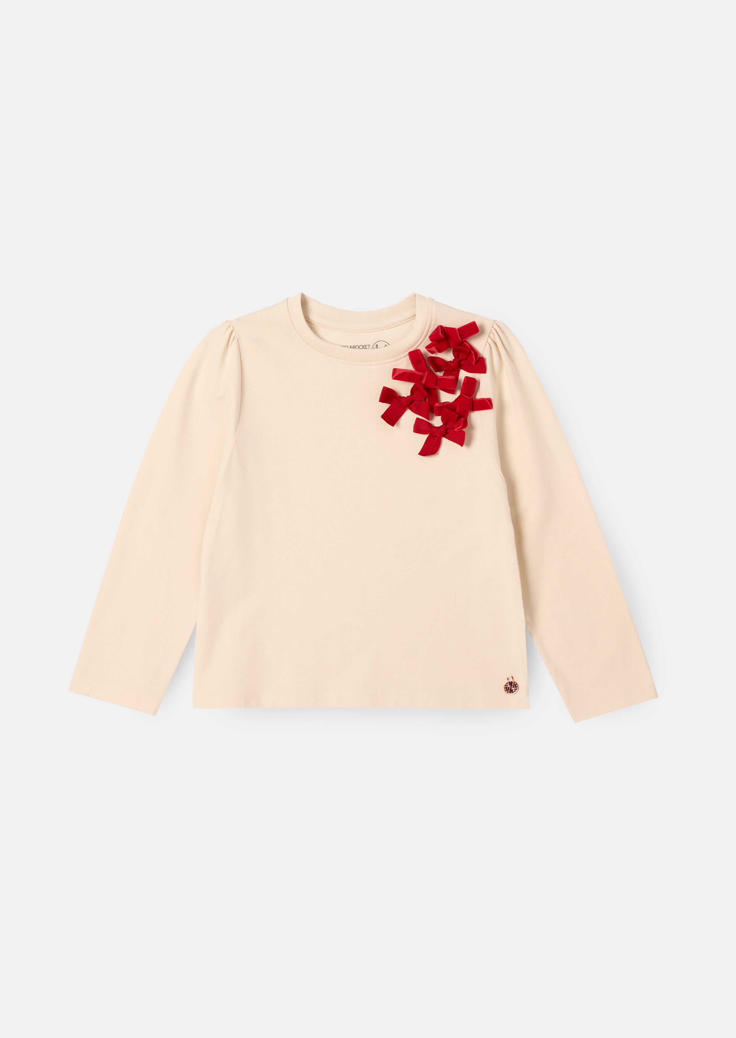 Elena Bow Corsage Ls Top