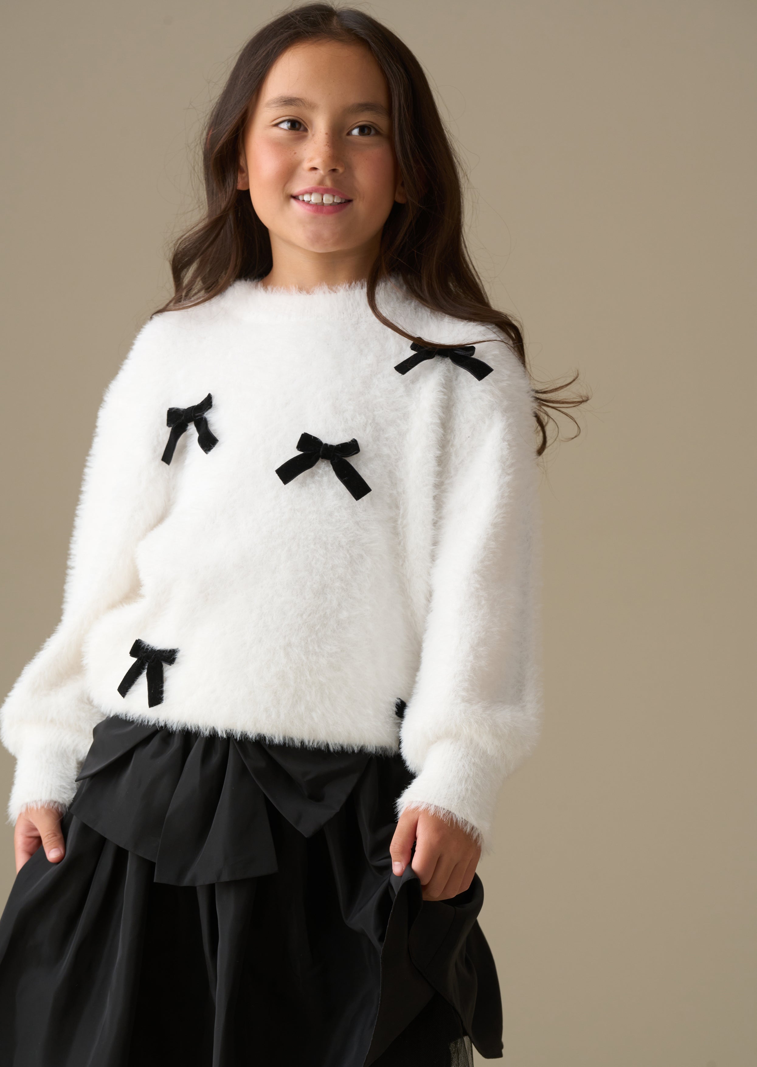 Mia Velvet Bow Eyelash Jumper