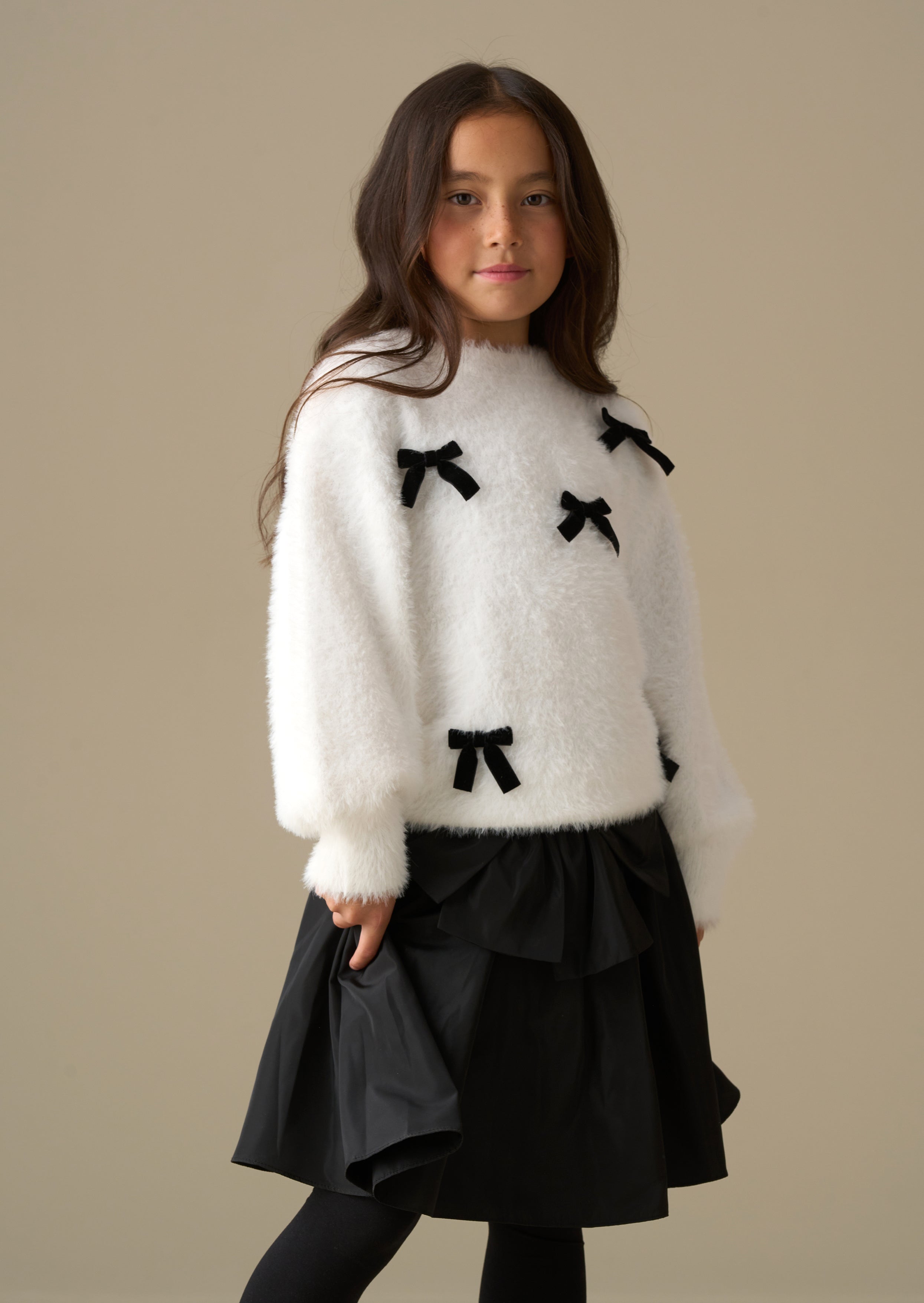 Mia Velvet Bow Eyelash Jumper