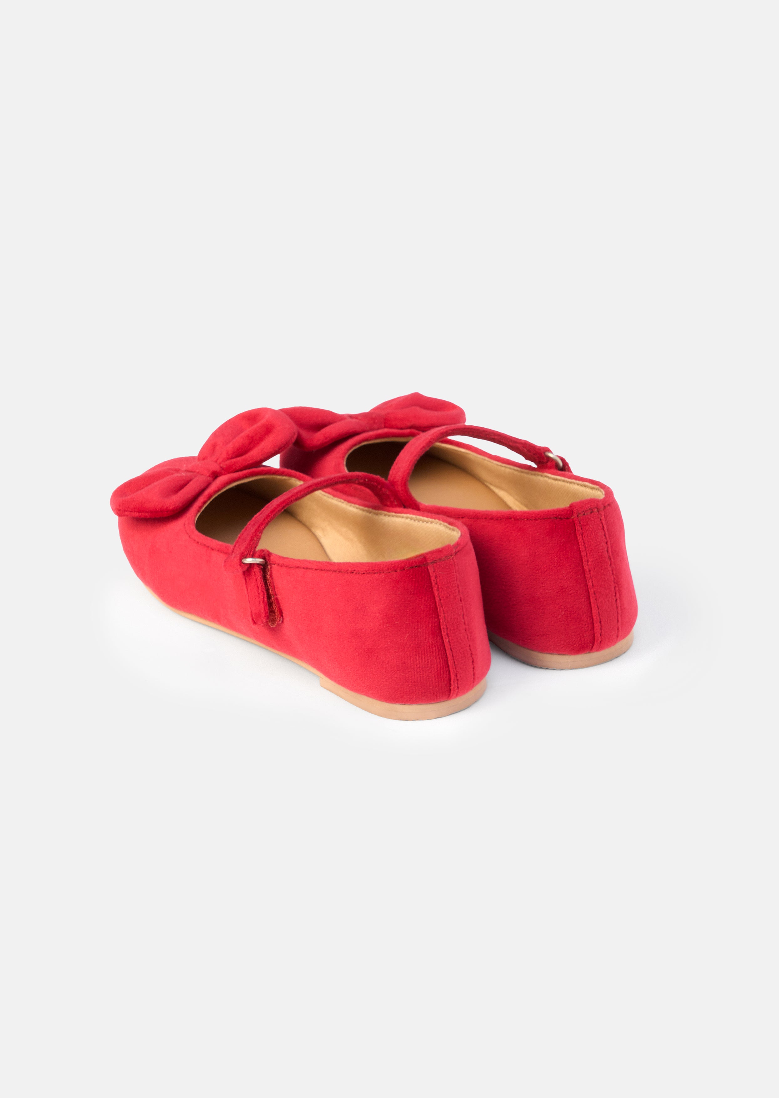 Chaussure à nœud en velours rouge