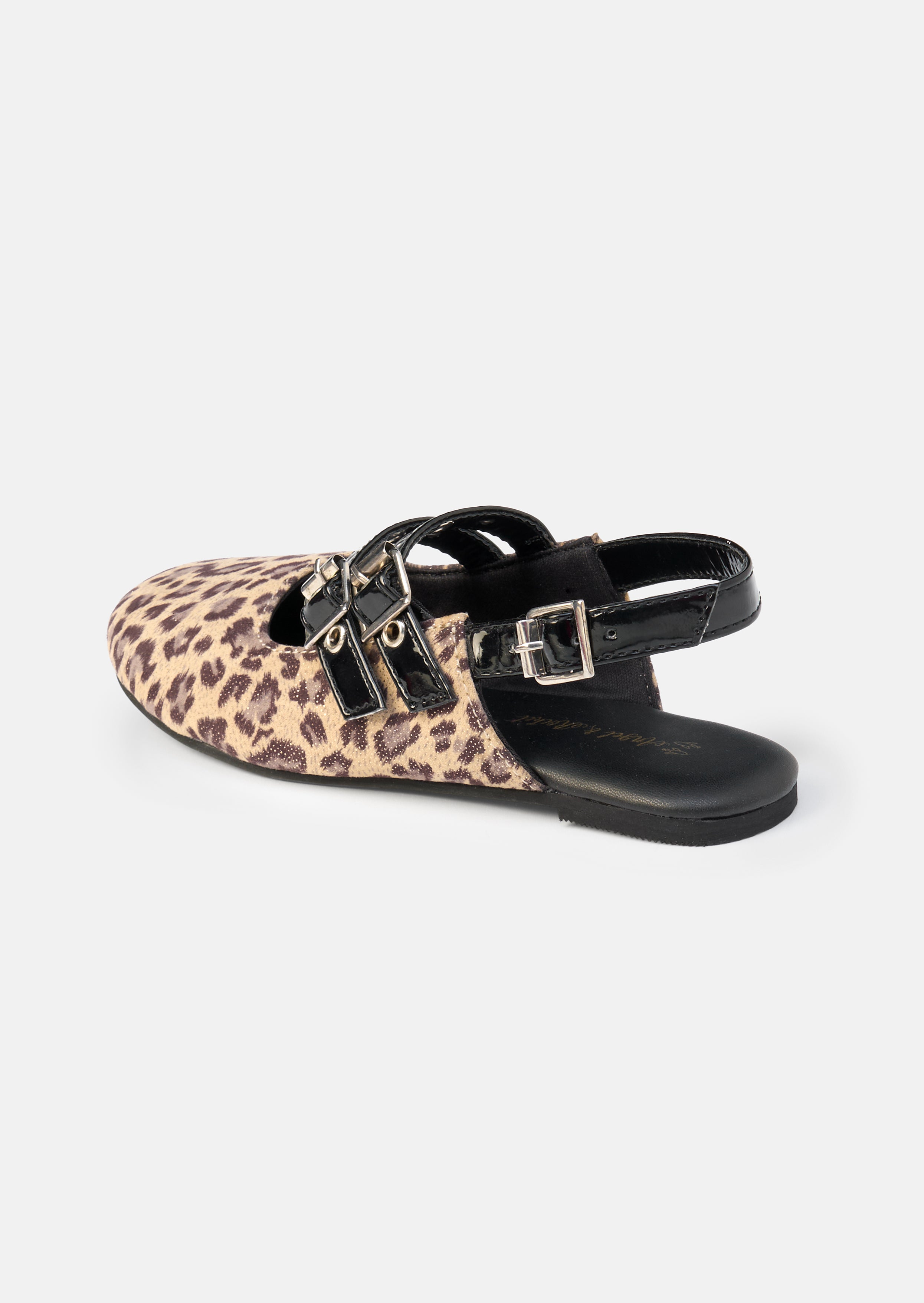 Chaussure à bride arrière avec boucle léopard
