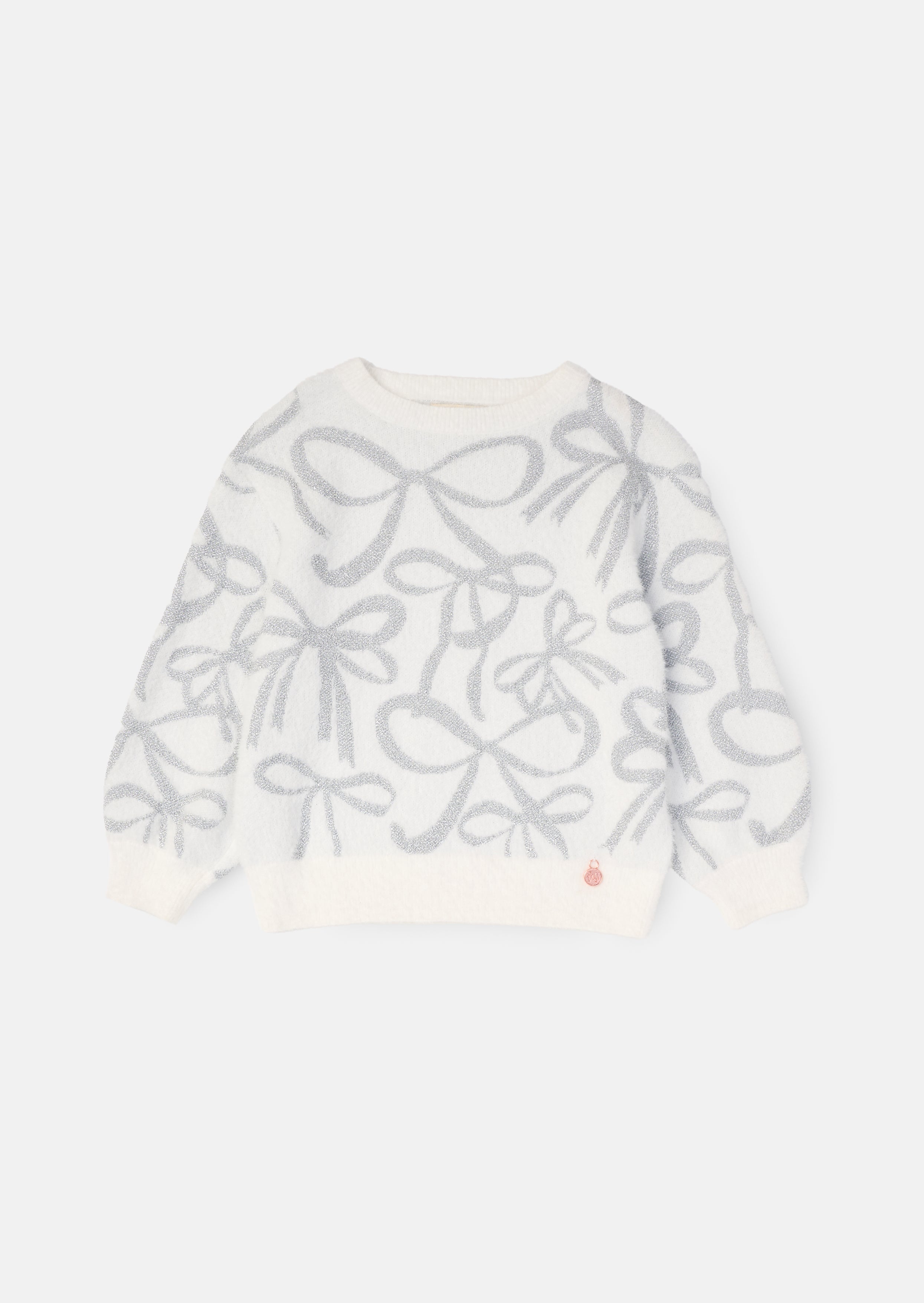 Livia Silver Bow Eyelash Jumper