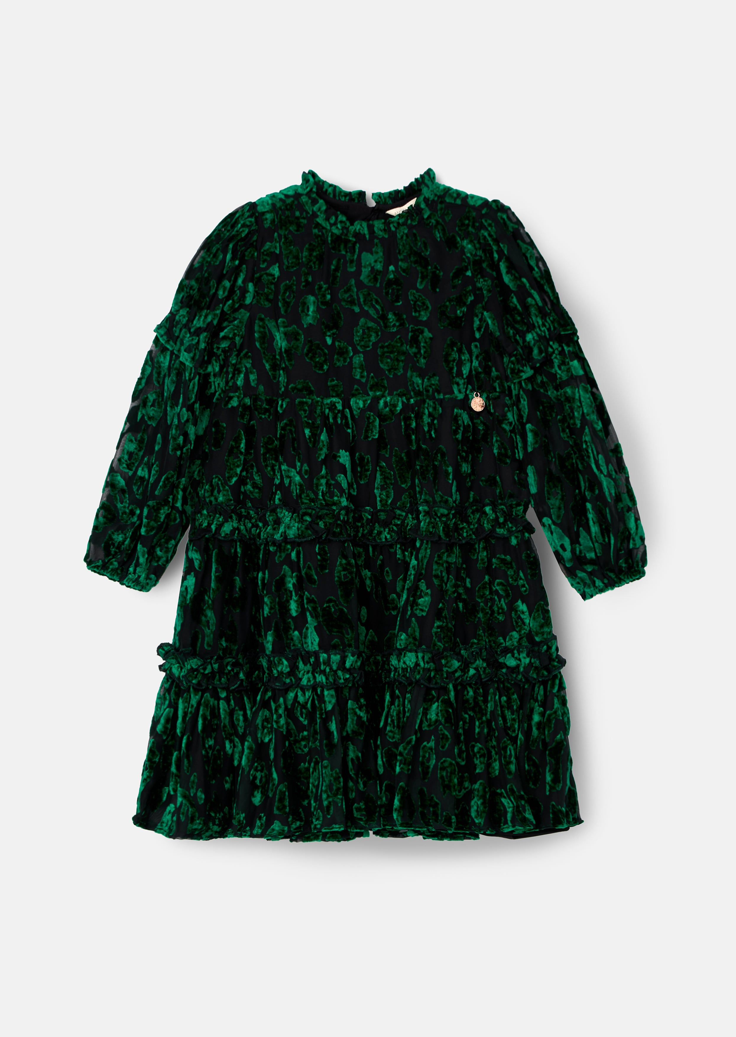 Poppy Devore Velvet Tiered Dress