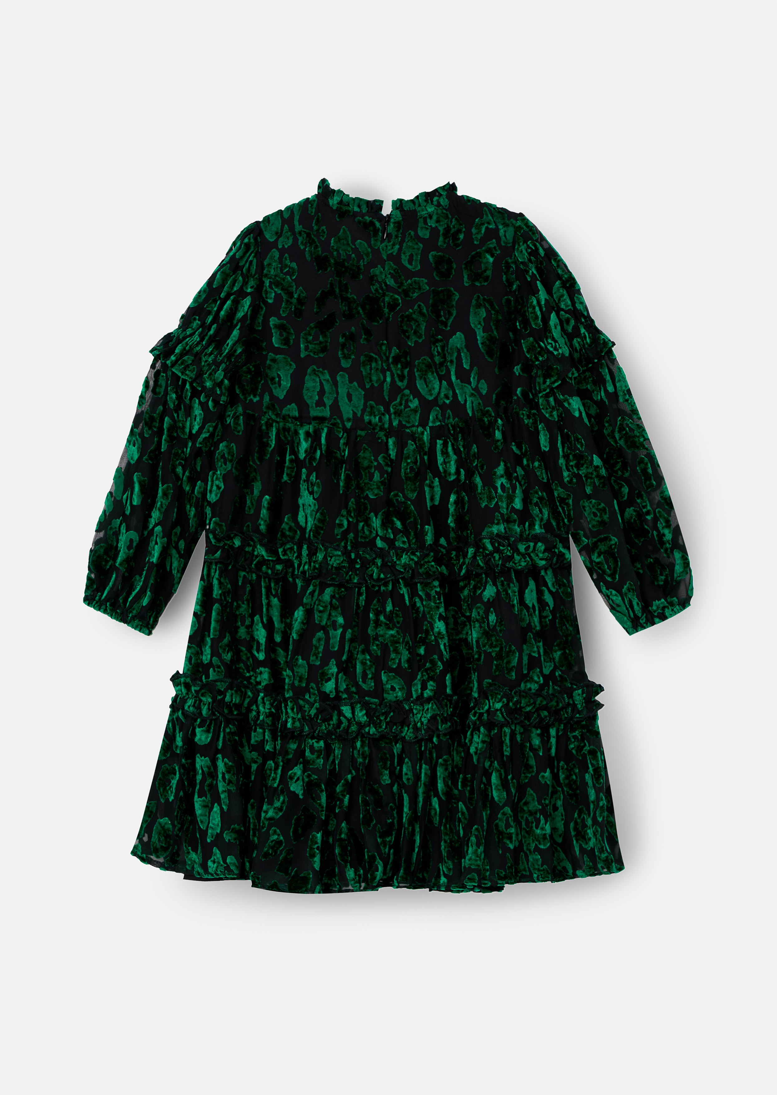 Poppy Devore Velvet Tiered Dress