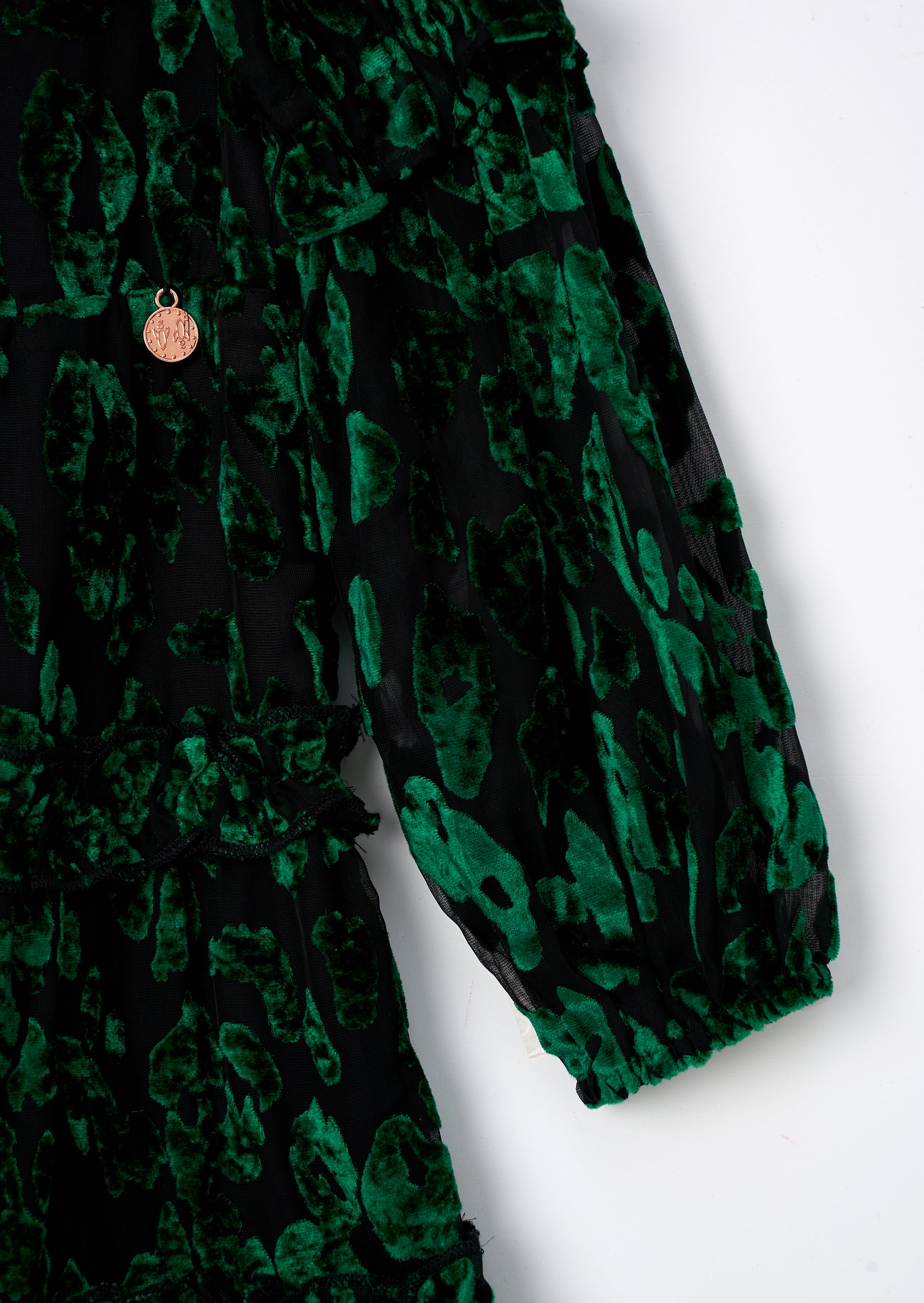 Poppy Devore Velvet Tiered Dress