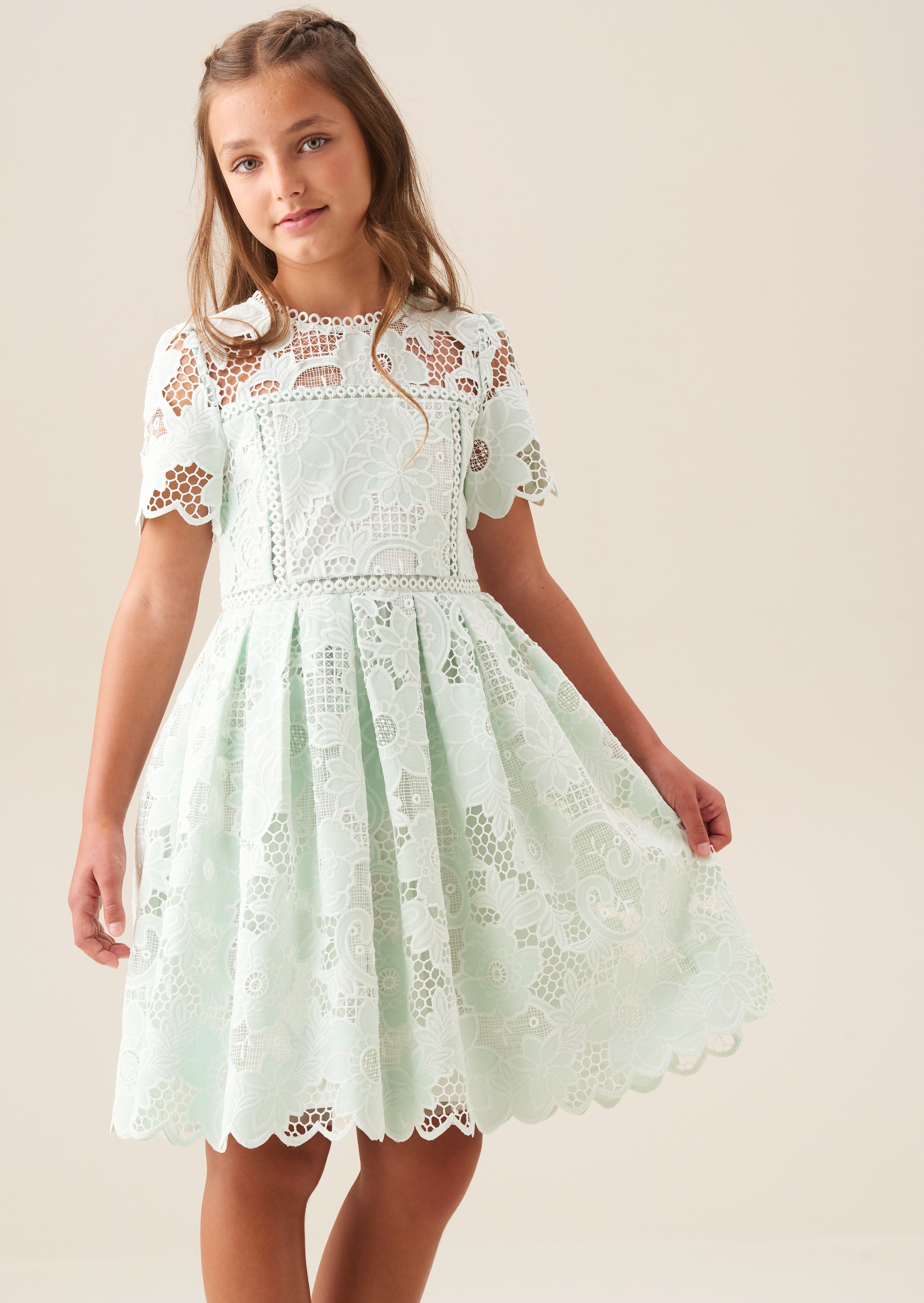 Maeva Mint Lace Dress