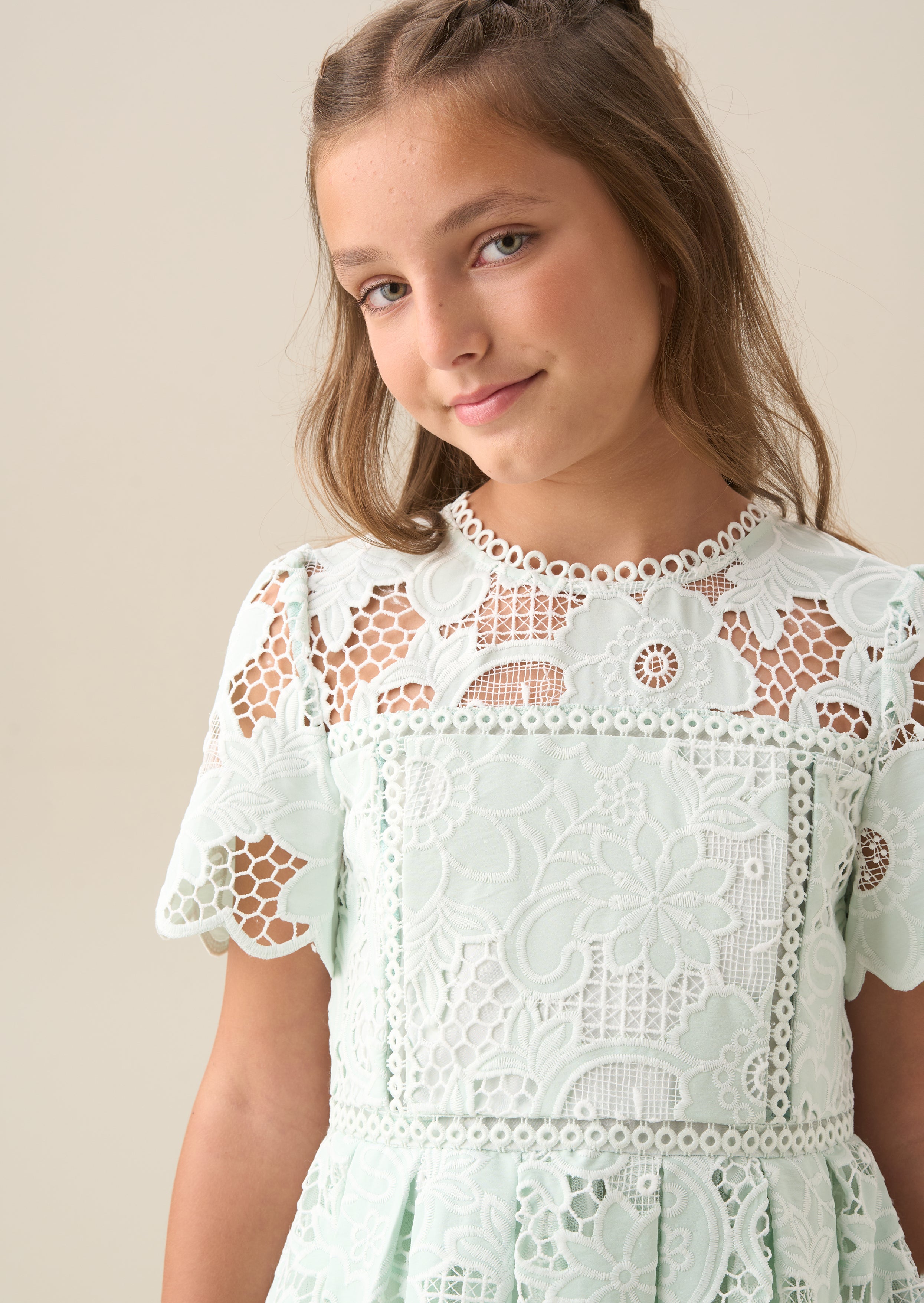 Maeva Mint Lace Dress