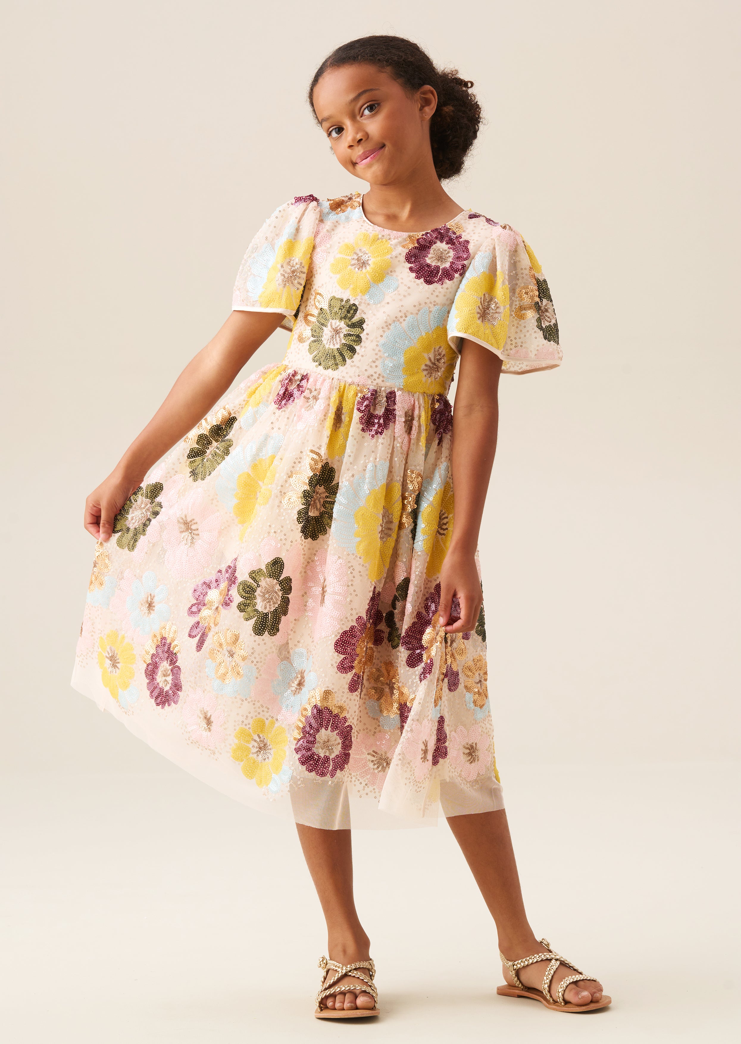 Verity Flower Sequin Dress