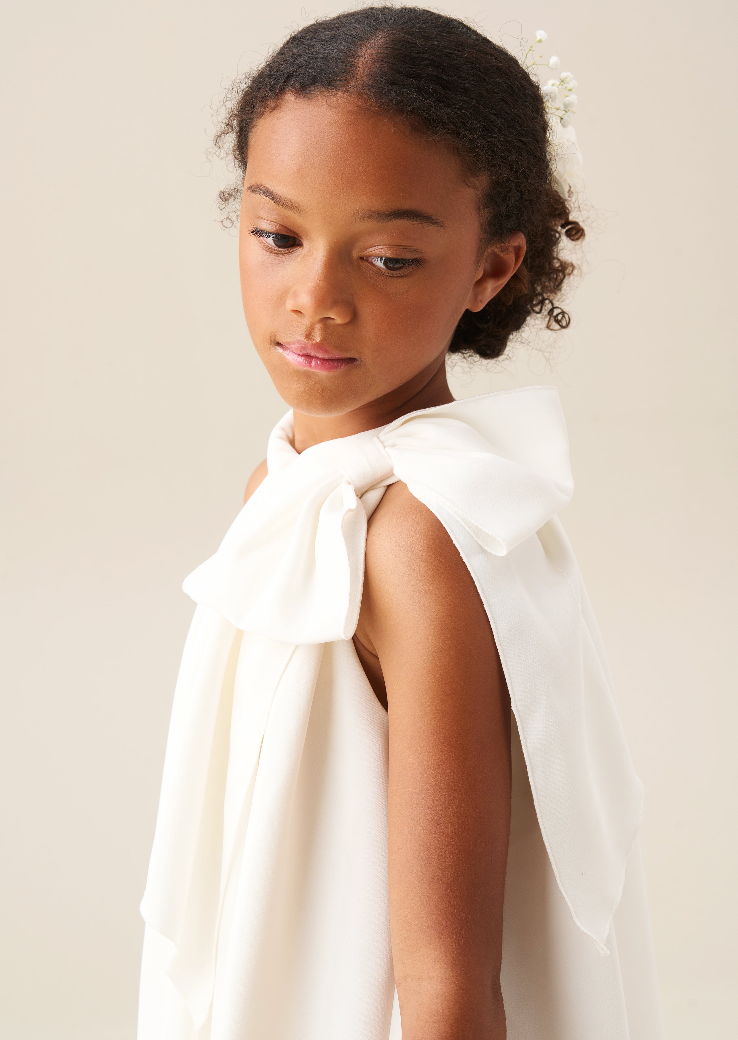 Amelia White Bow Swing Dress