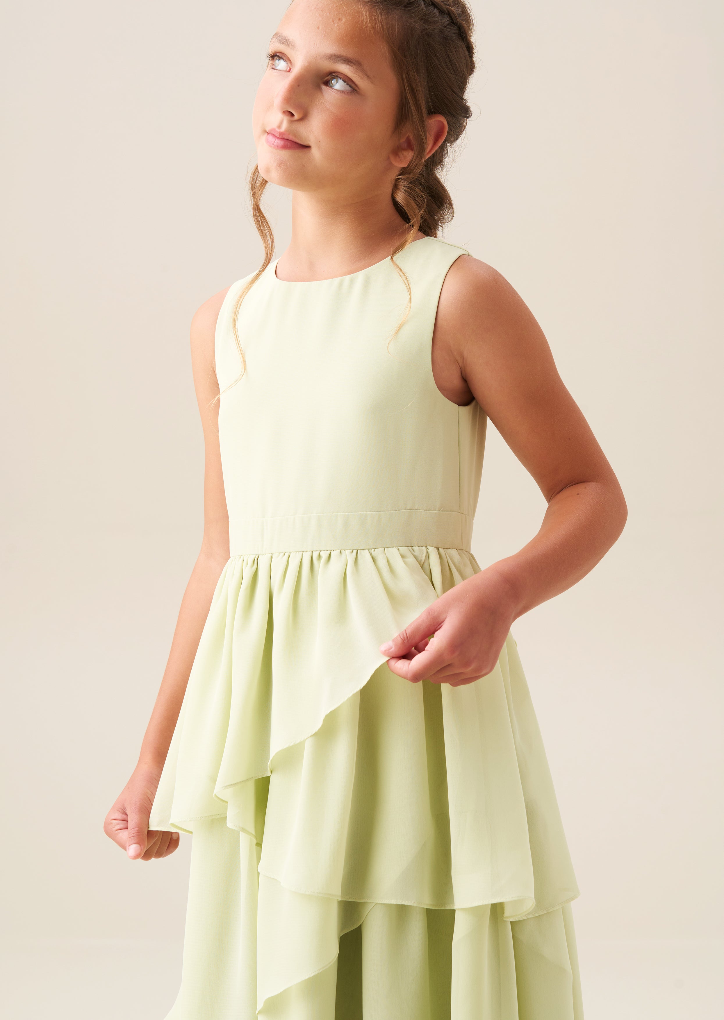 Letitia Sage Tiered Ruffle Dress